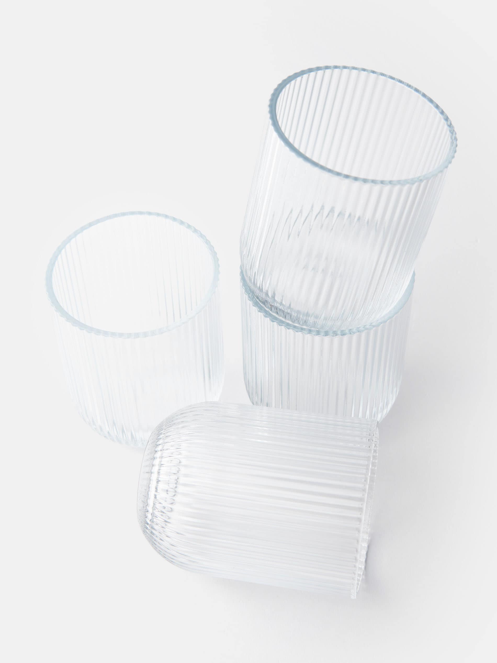 Sinsay - Ποτήρια με ραβδώσεις, σετ 4 τεμαχίων - λευκο φωτογραφία