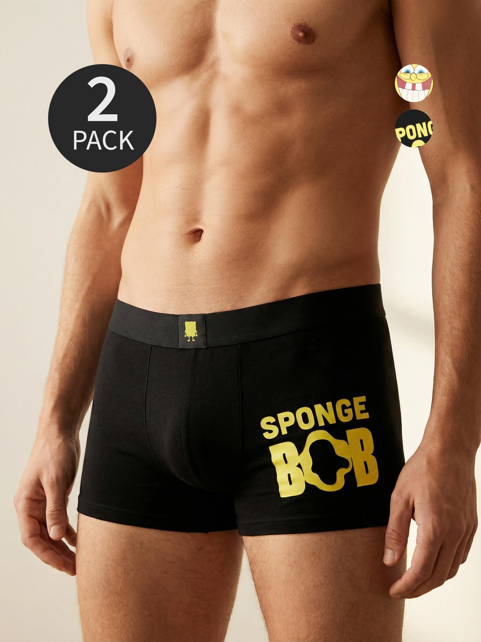 Sinsay - Bokserki classic 2 pack Spongebob - wielobarwny