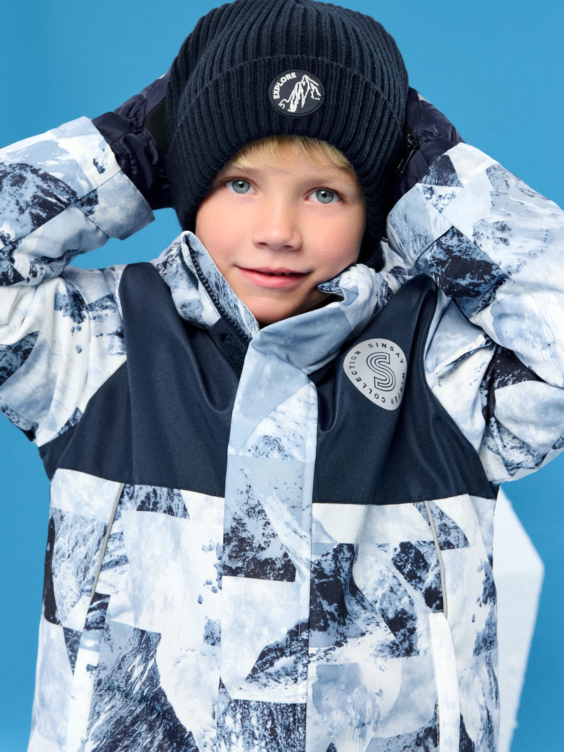 Sinsay - Kurtka z kapturem - granatowy