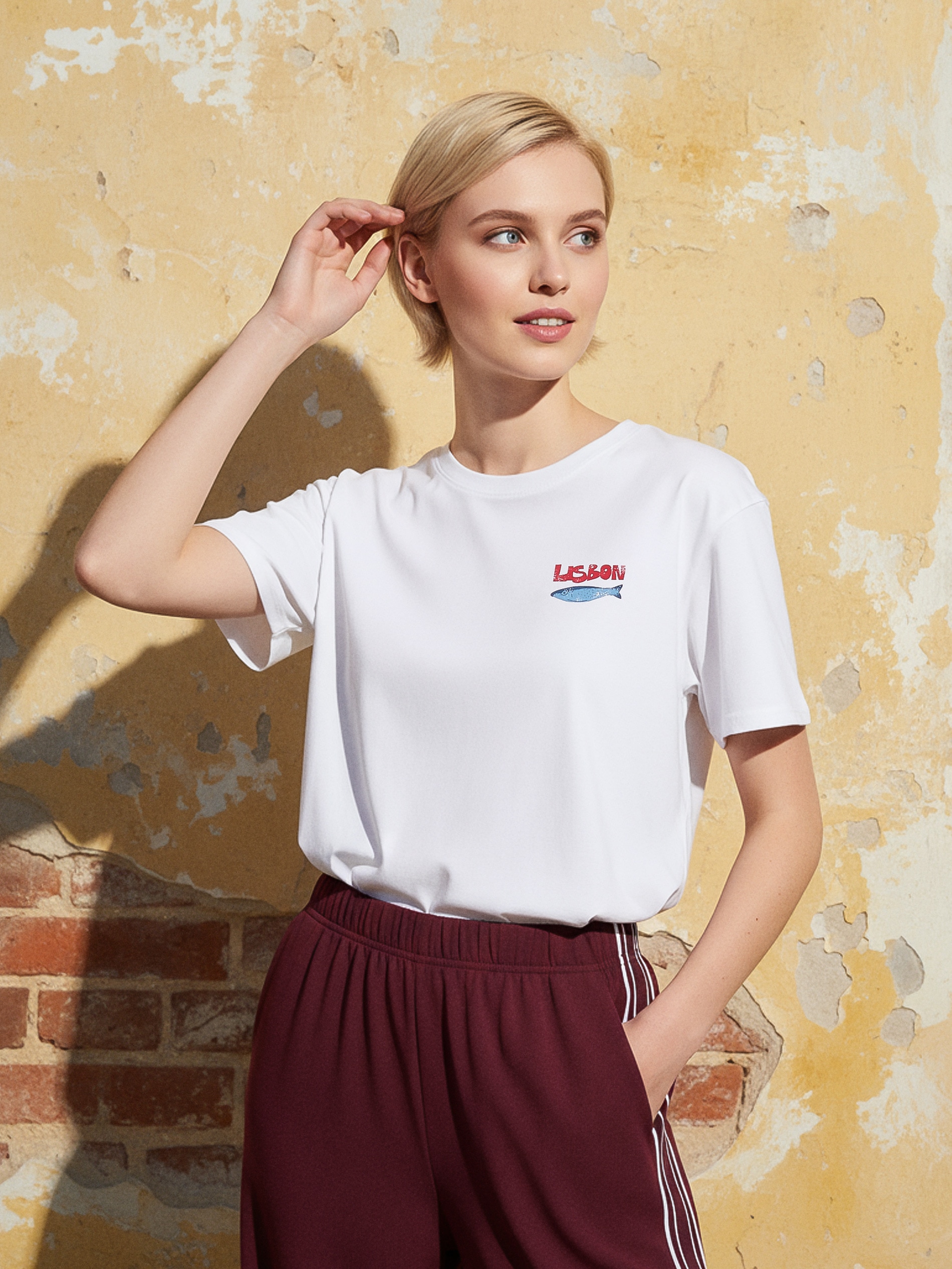 Sinsay - Βαμβακερό μπλουζάκι με καλοκαιρινή στάμπα - λευκο φωτογραφία