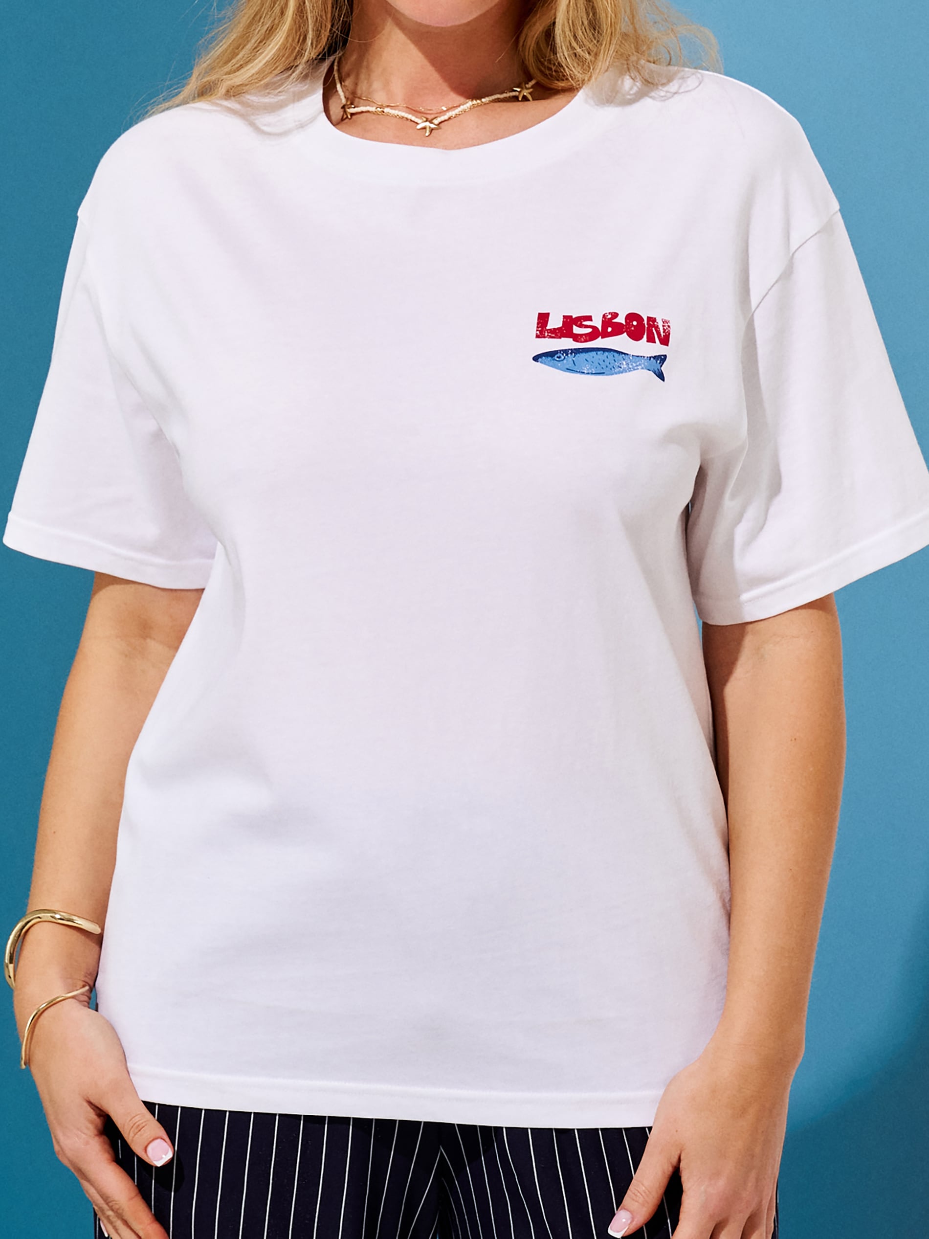 Sinsay - Βαμβακερό μπλουζάκι με καλοκαιρινή στάμπα - λευκο φωτογραφία