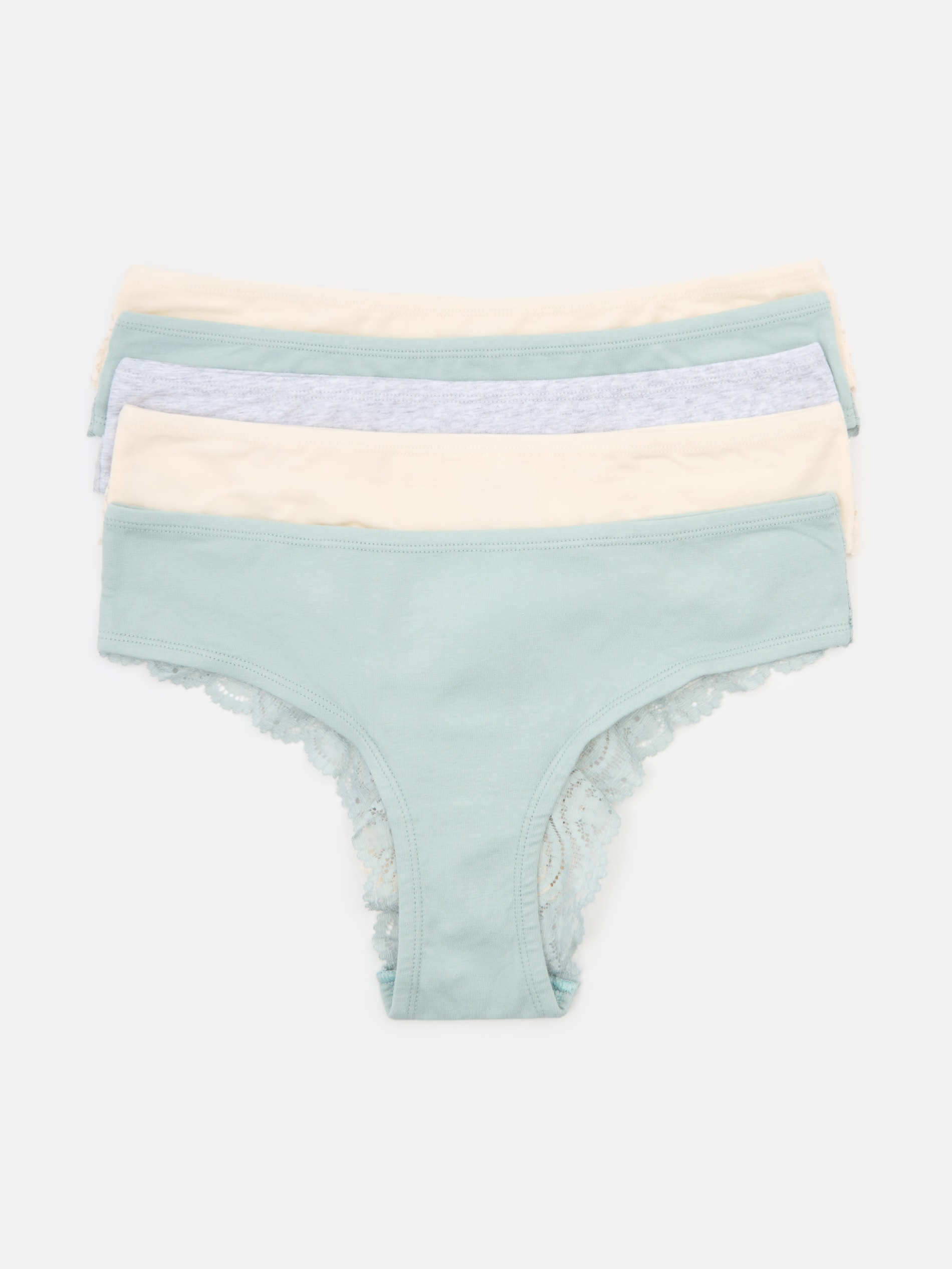 Sinsay - Bawełniane majtki brazylian z koronkowym wykończeniem 5 pack - wielobarwny