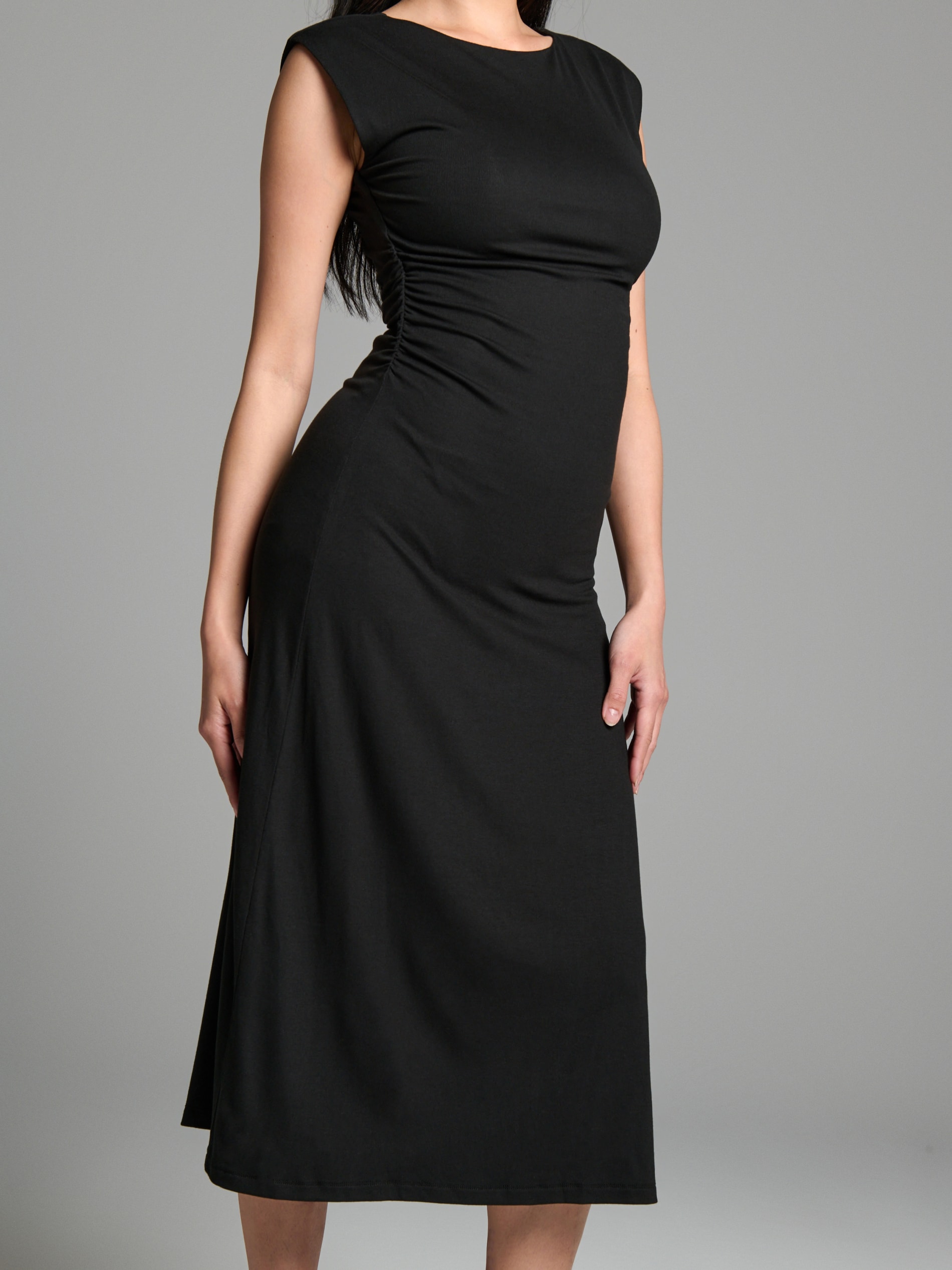 Sinsay - Φόρεμα με σούρες - μαυρο φωτογραφία