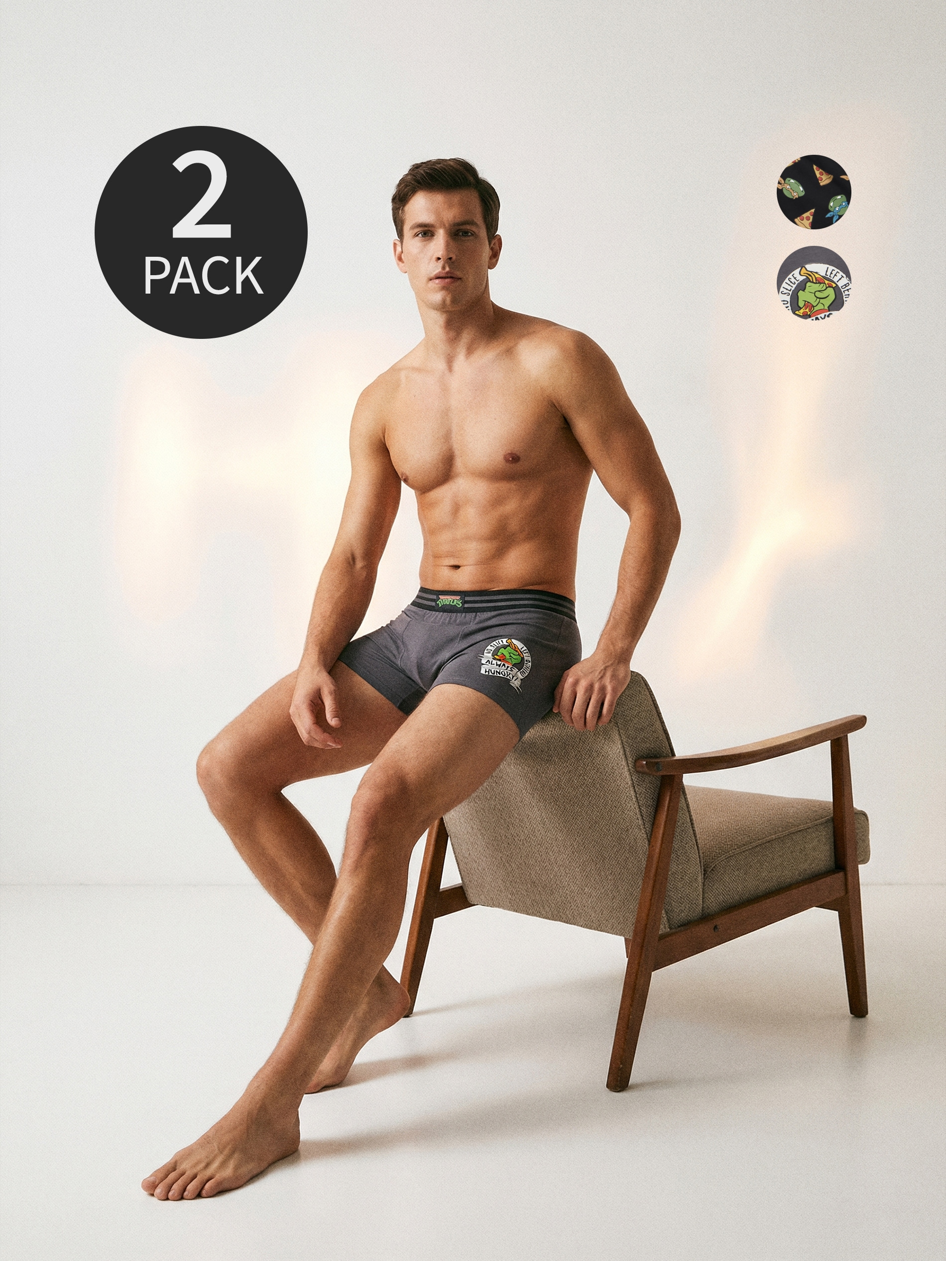 Sinsay - Bawełniane bokserki 2 pack Teenage Mutant Ninja Turtles - wielobarwny