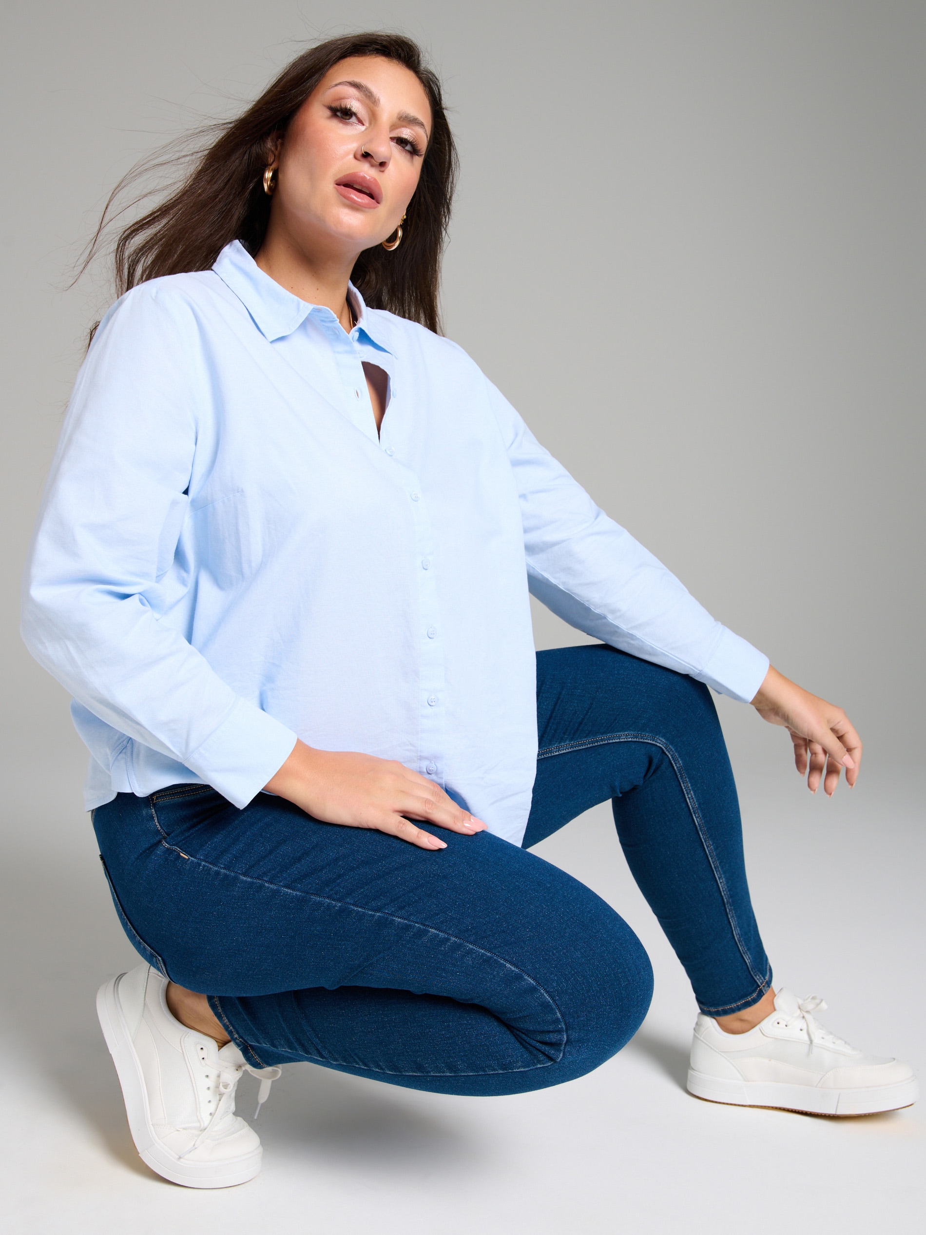 Sinsay - Colanți Din Denim PLUS SIZE - Bleumarin