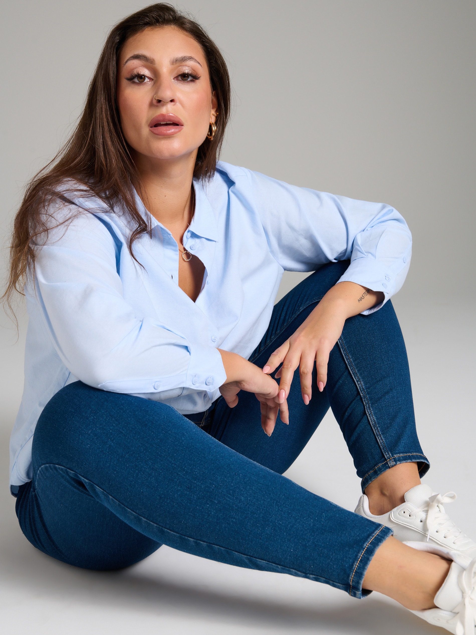 Sinsay - Colanți Din Denim PLUS SIZE - Bleumarin