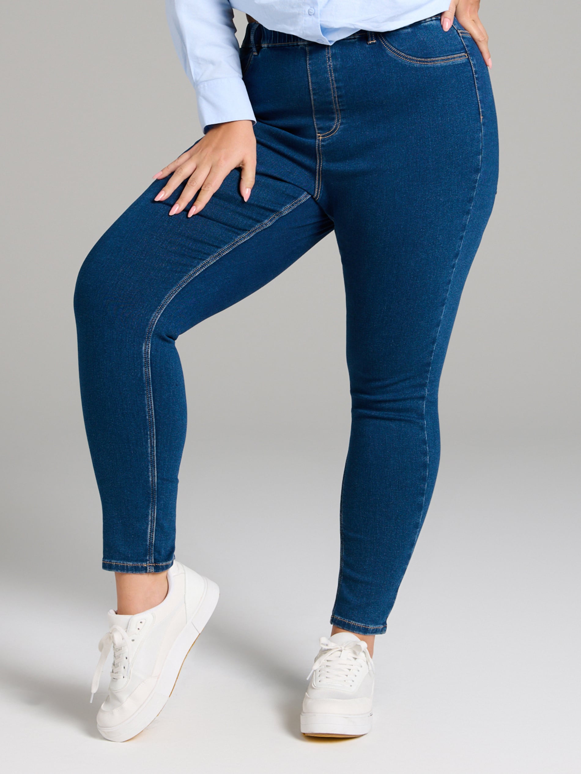 Sinsay - Colanți Din Denim PLUS SIZE - Bleumarin