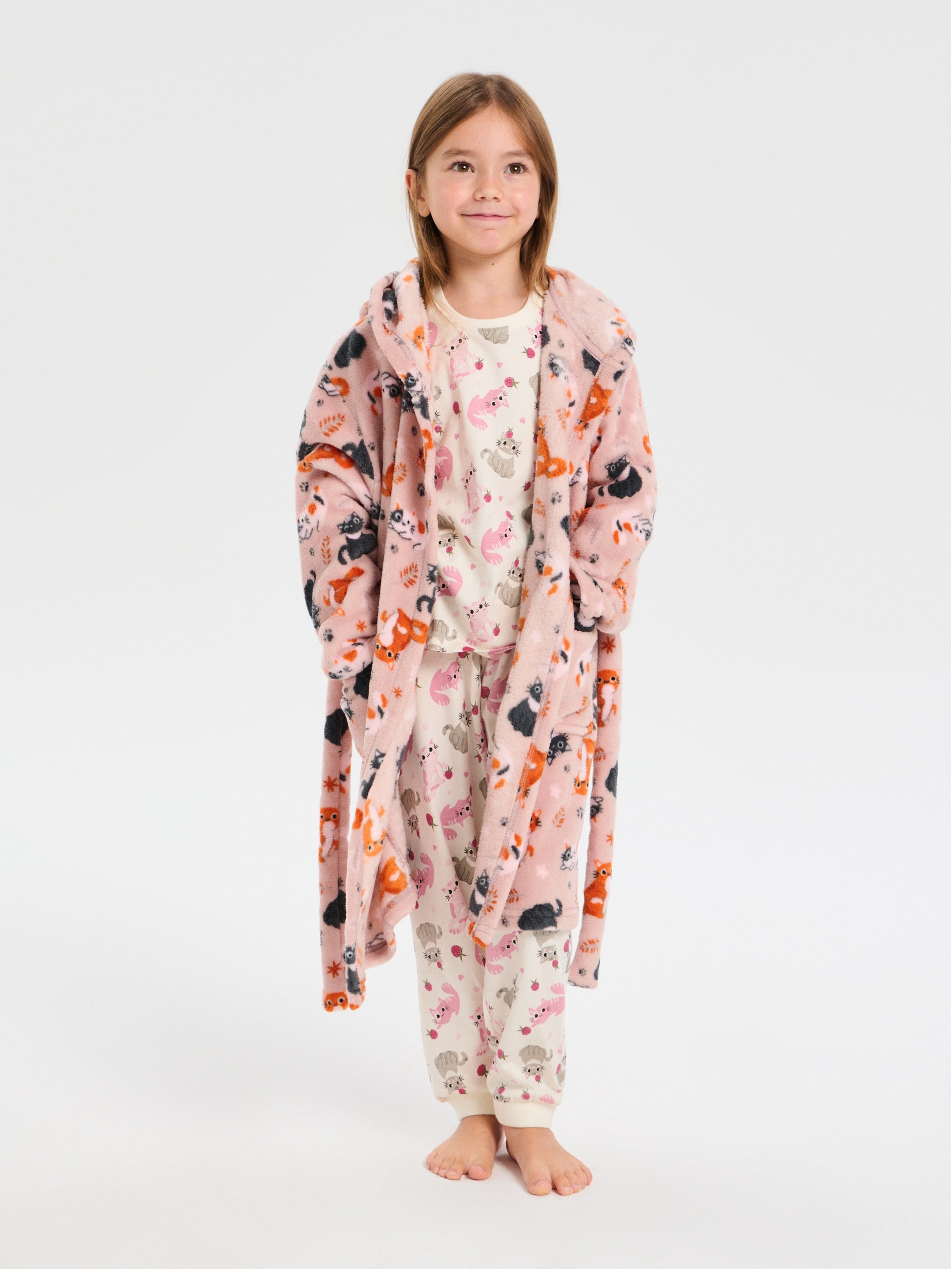 Sinsay - Szlafrok z kapturem i kieszeniami - beżowy