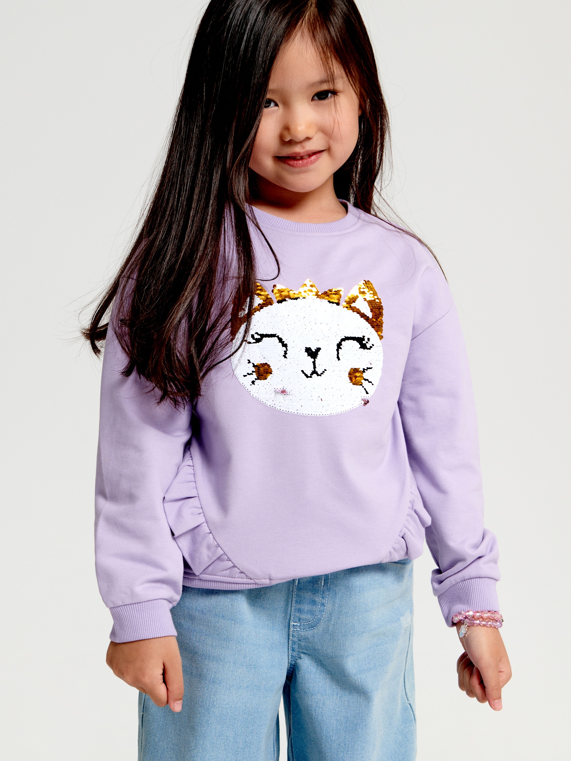 Sinsay - Bluza z cekinami - fioletowy