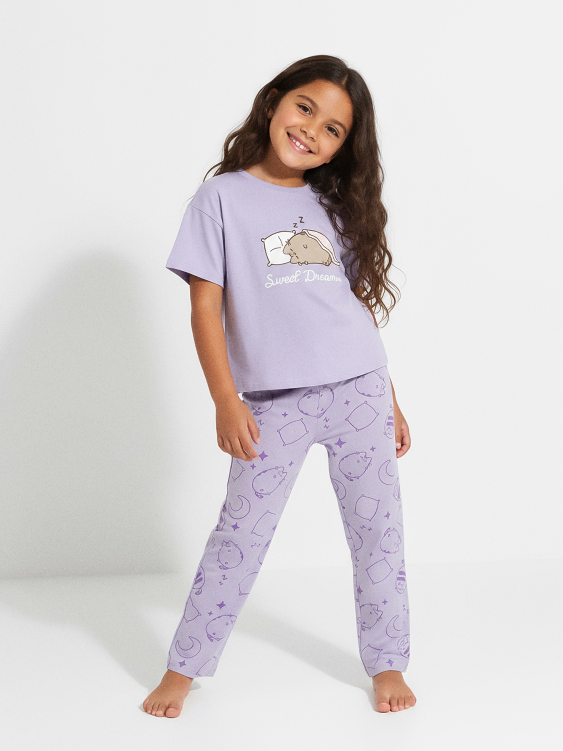 Sinsay - Piżama dwuczęściowa Pusheen the cat - fioletowy