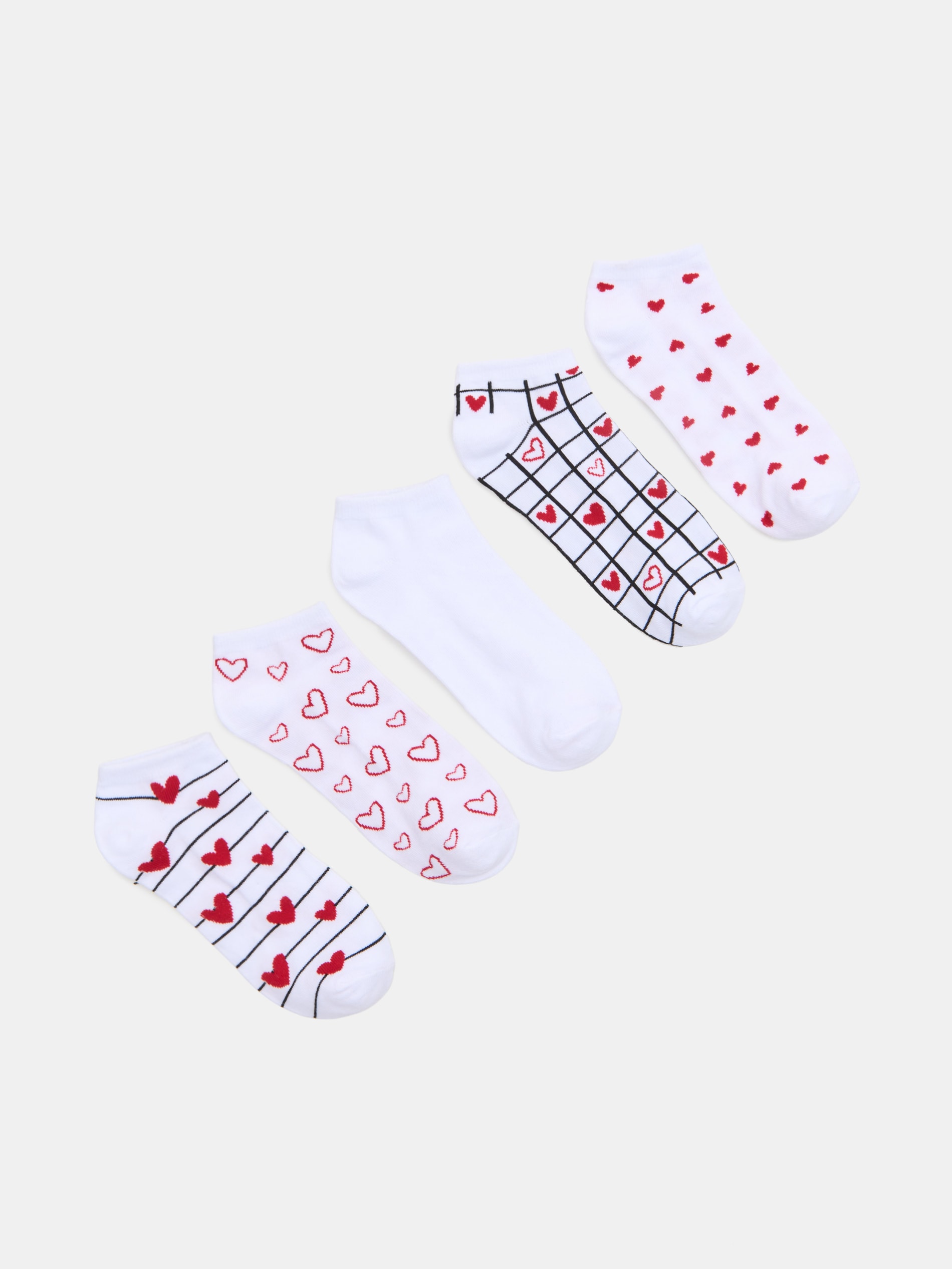 Sinsay - Prążkowane skarpetki ze wzorem 5 pack - biały