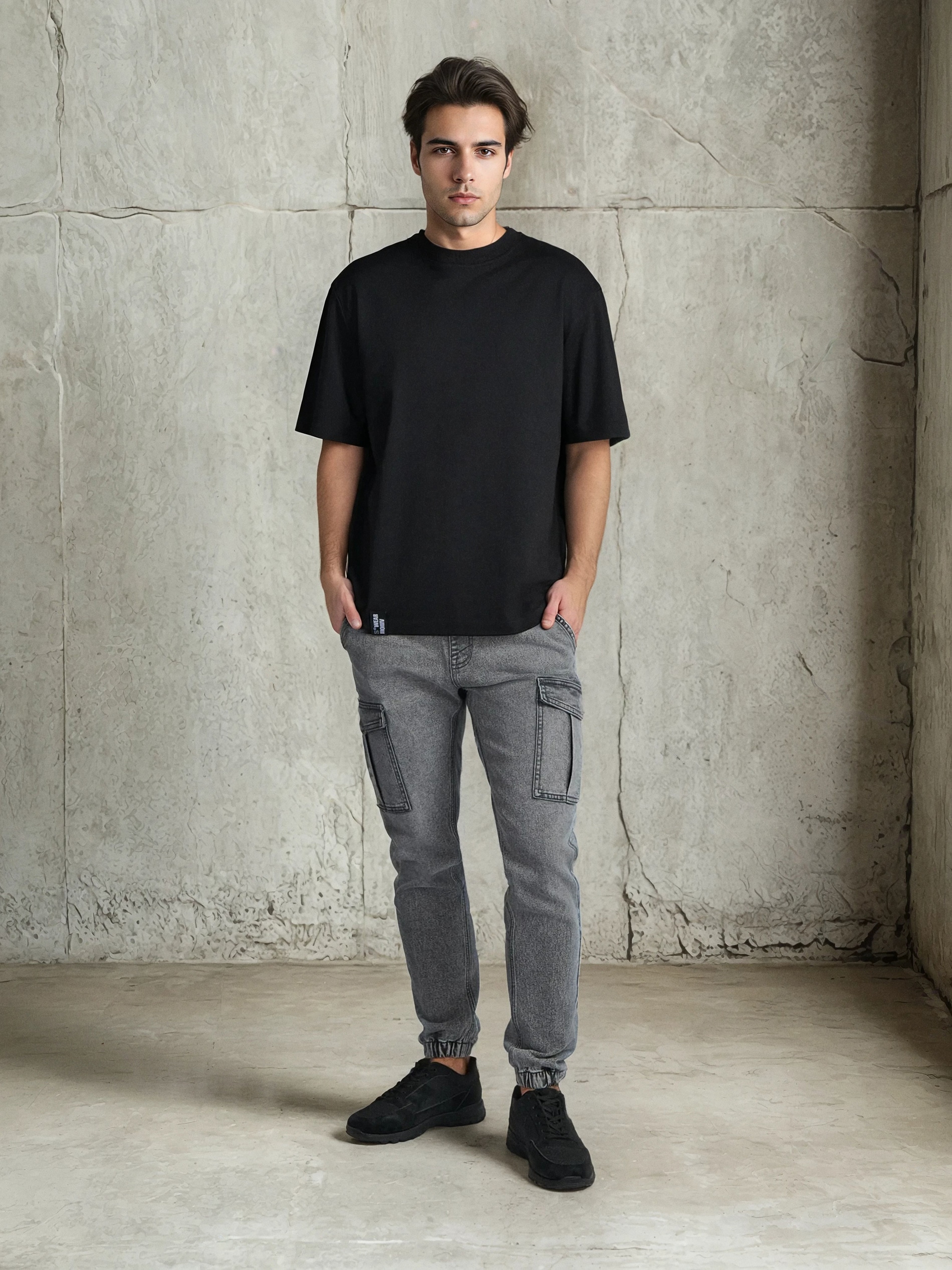 Sinsay - Spodnie jogger cargo - szary