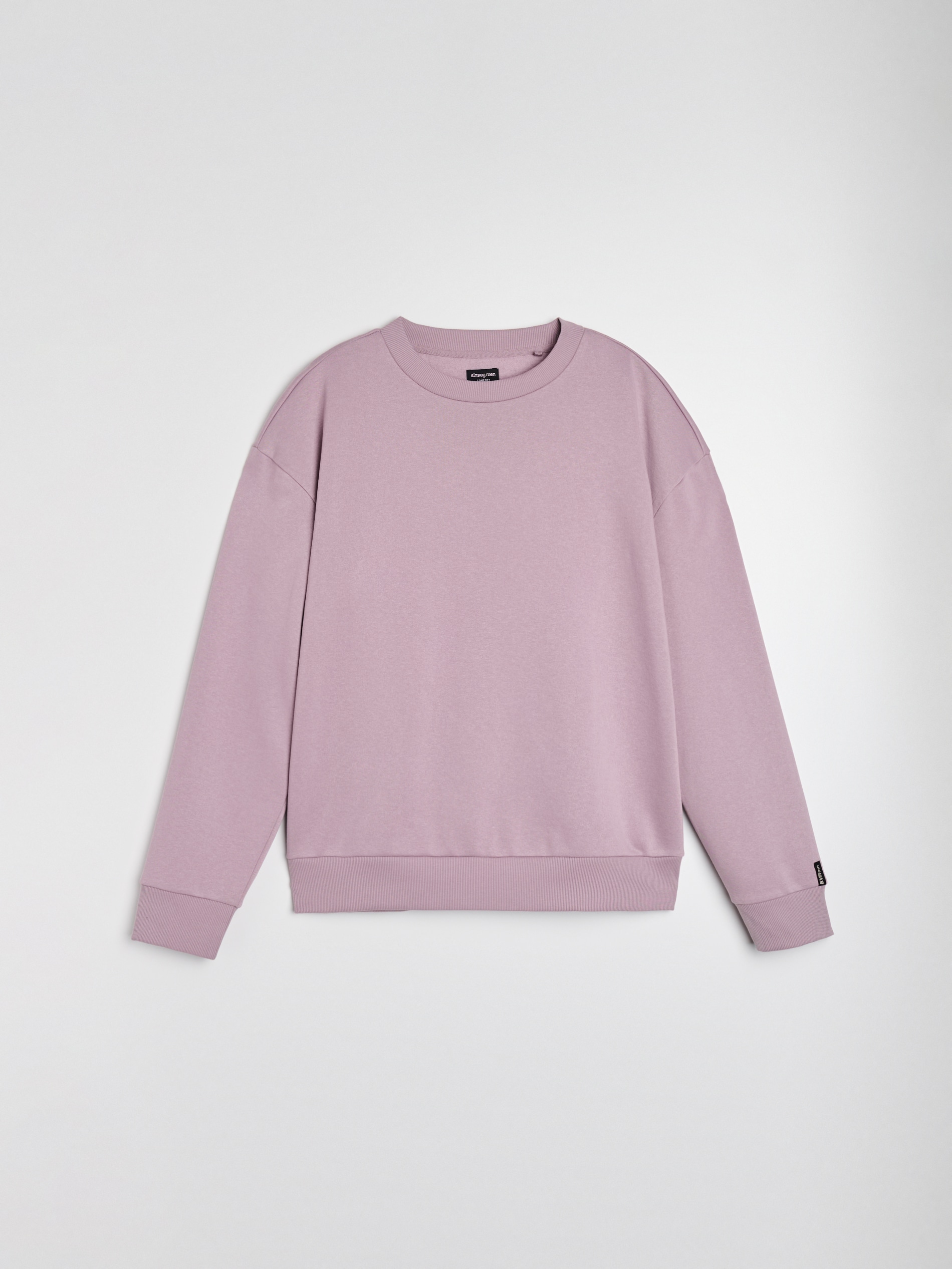 Sinsay - Bluza crewneck comfort fit z domieszką bawełny - różowy