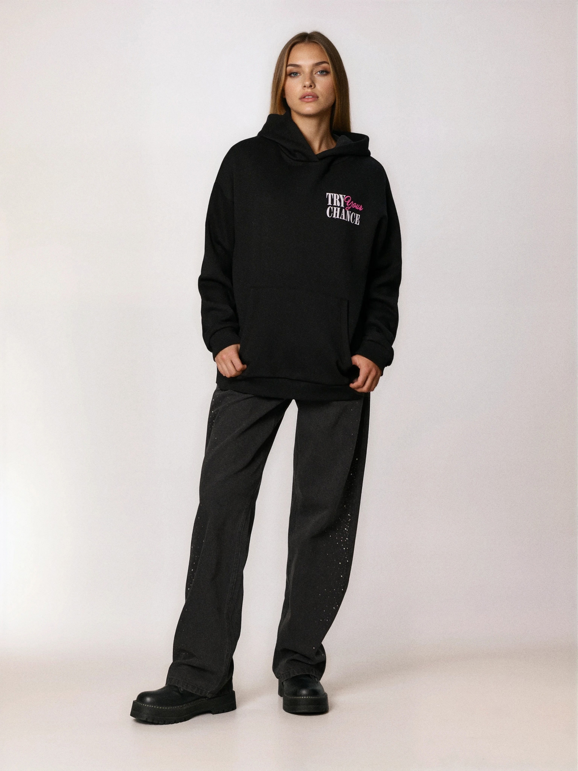 Sinsay - Φούτερ με εκτύπωση - μαυρο φωτογραφία