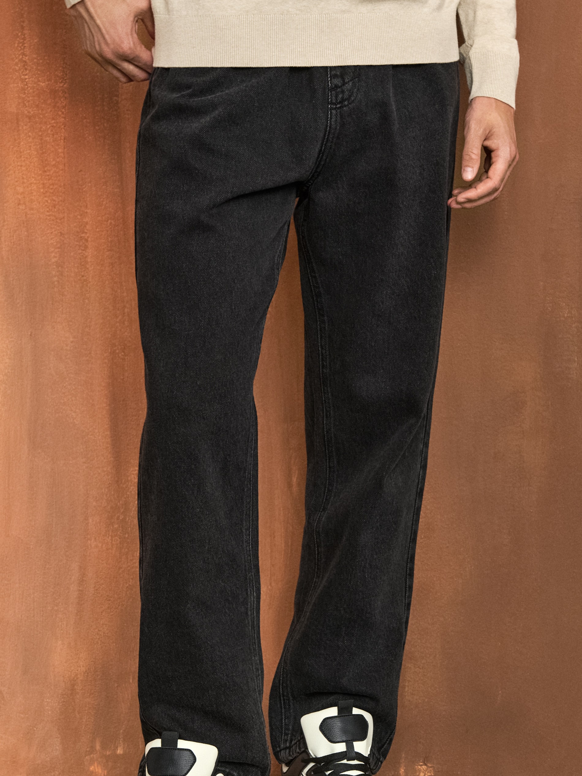 Sinsay - Jeansy loose fit - czarny