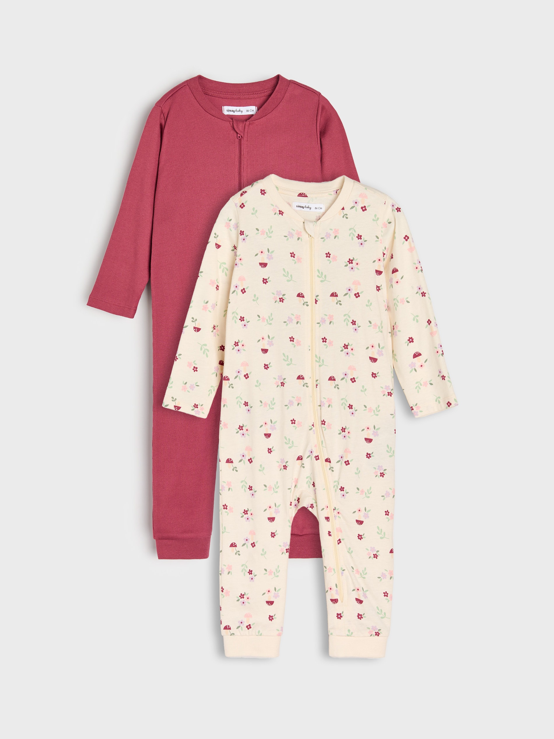 Sinsay - Σετ με 2 onesie - κρεμ φωτογραφία