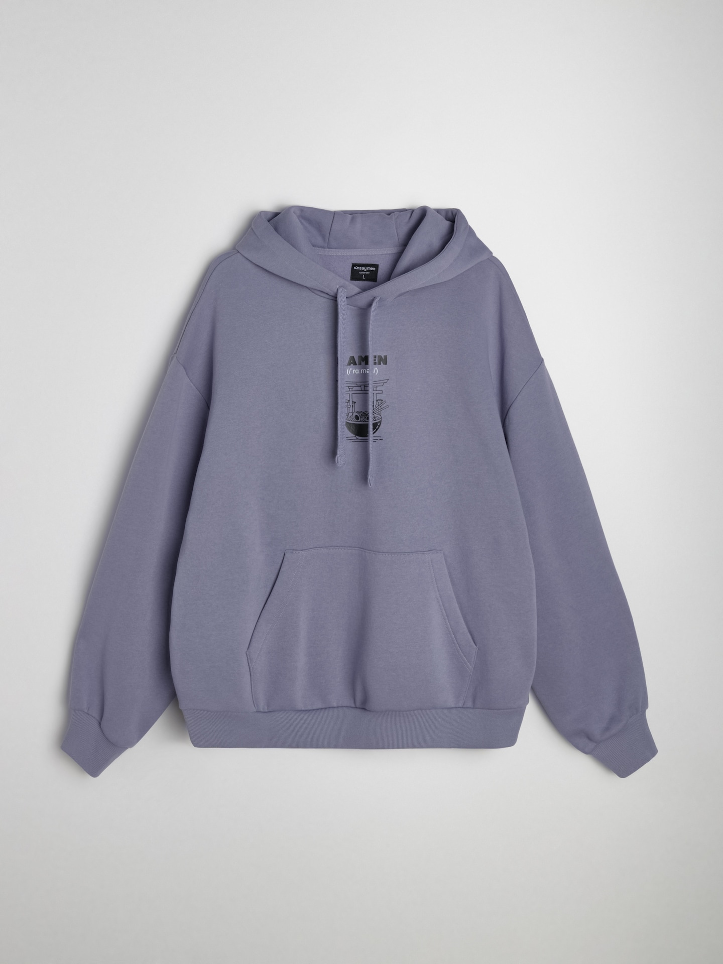 Sinsay - Bluza hoodie z nadrukiem - fioletowy