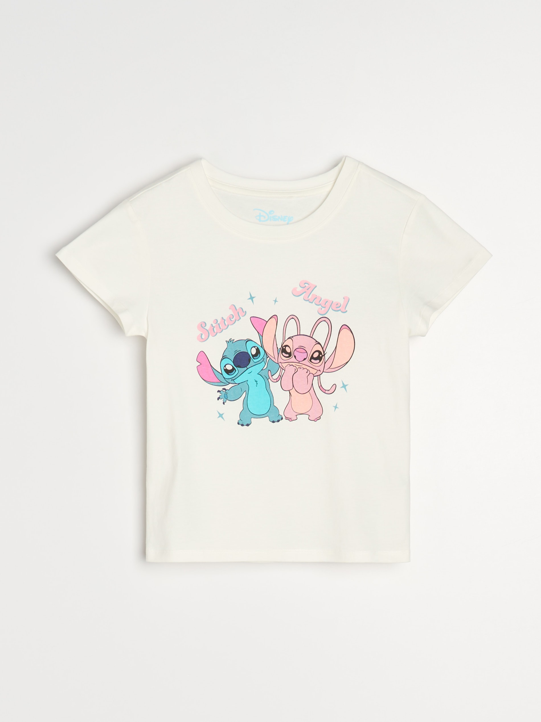 Sinsay - Bawełniana piżama dwuczęściowa z nadrukiem Stitch - kremowy