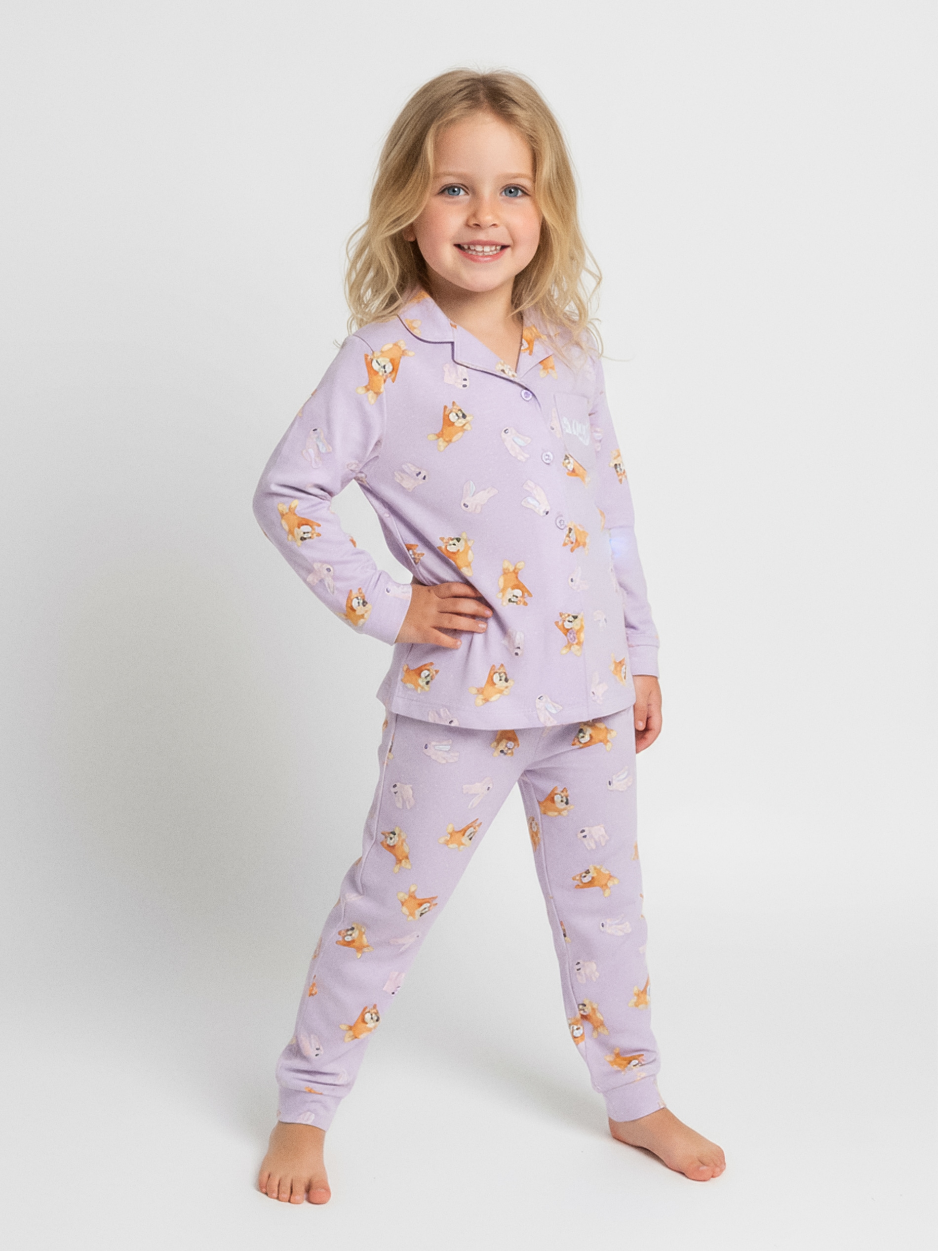 Sinsay - Piżama dwuczęściowa zapinana na guziczki Bluey - fioletowy