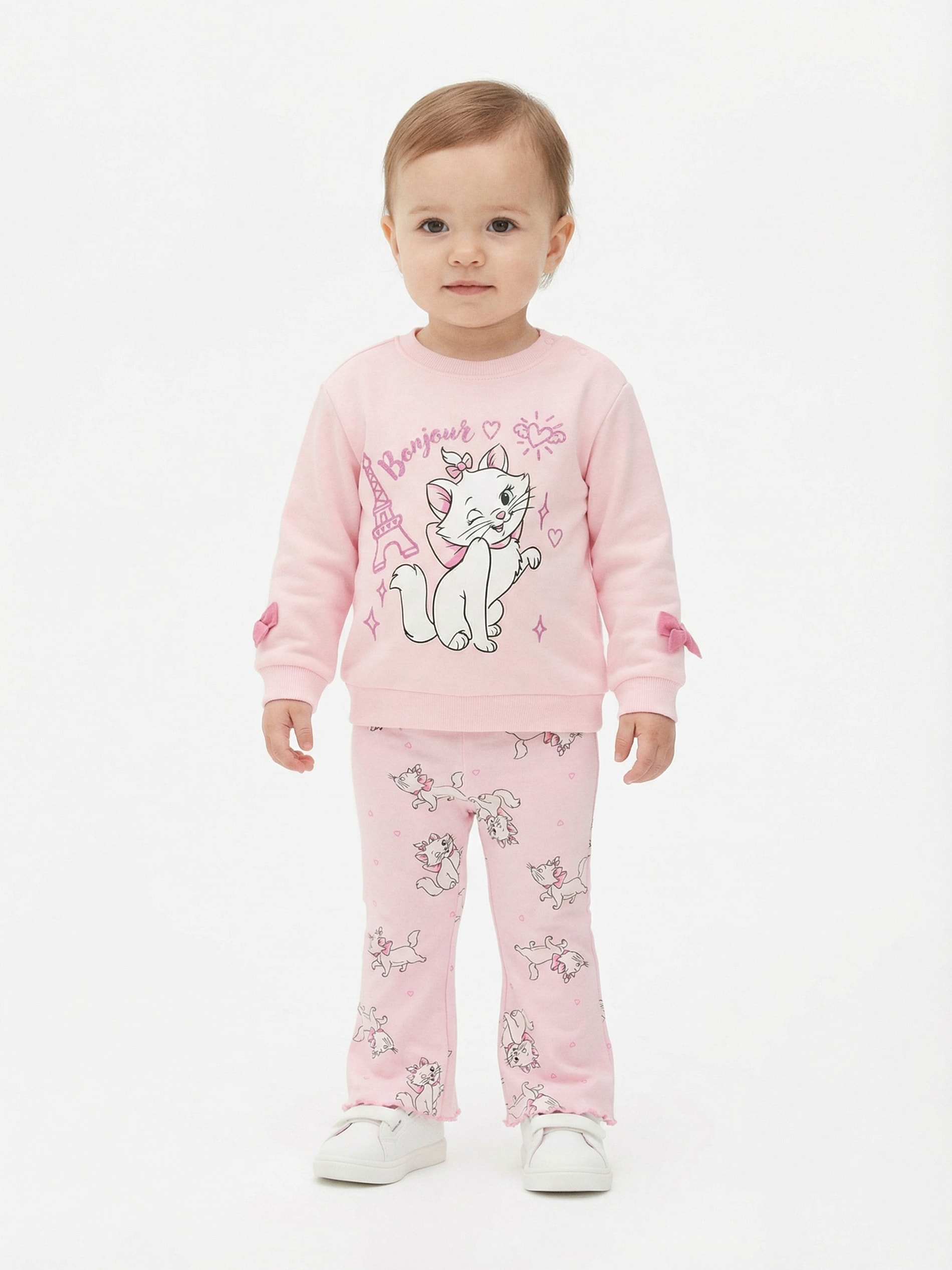 Sinsay - Spodnie dzwony ze wzorem Marie - różowy