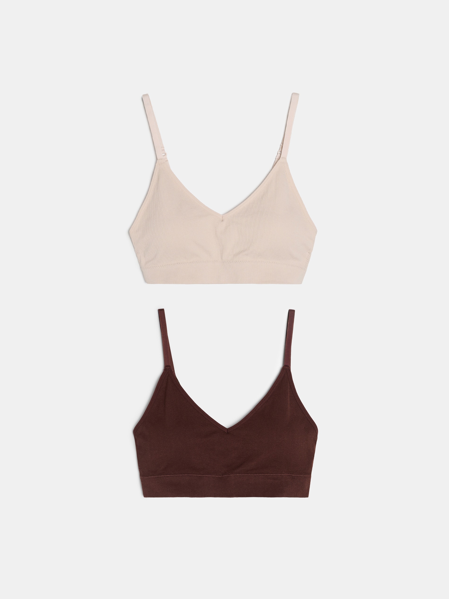 Sinsay - Prążkowane bezszwowe biustonosze typu top 2 pack - wielobarwny