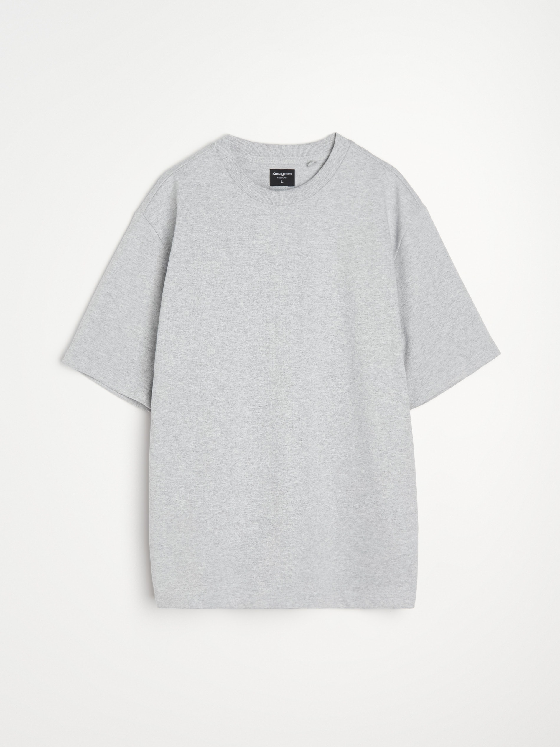 Sinsay - Bluza z krótkim rękawem z dzianiny terry - szary