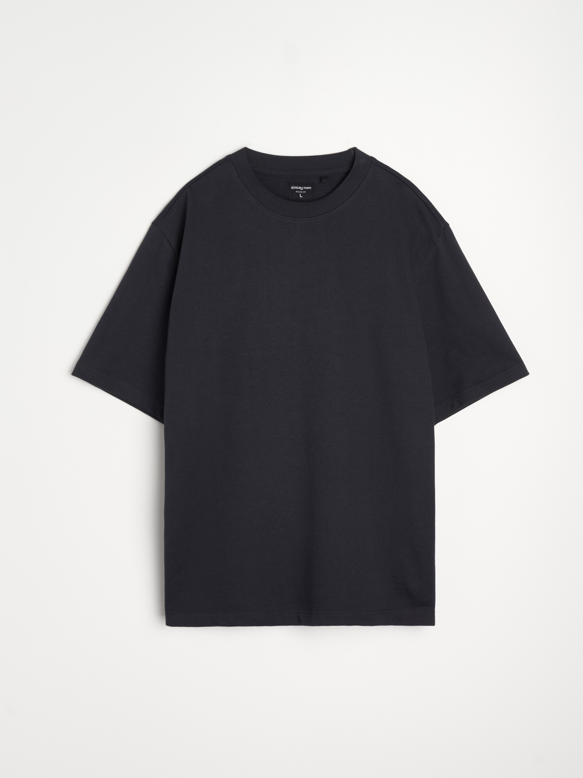 Sinsay - Bluza z krótkim rękawem z dzianiny terry - niebieski