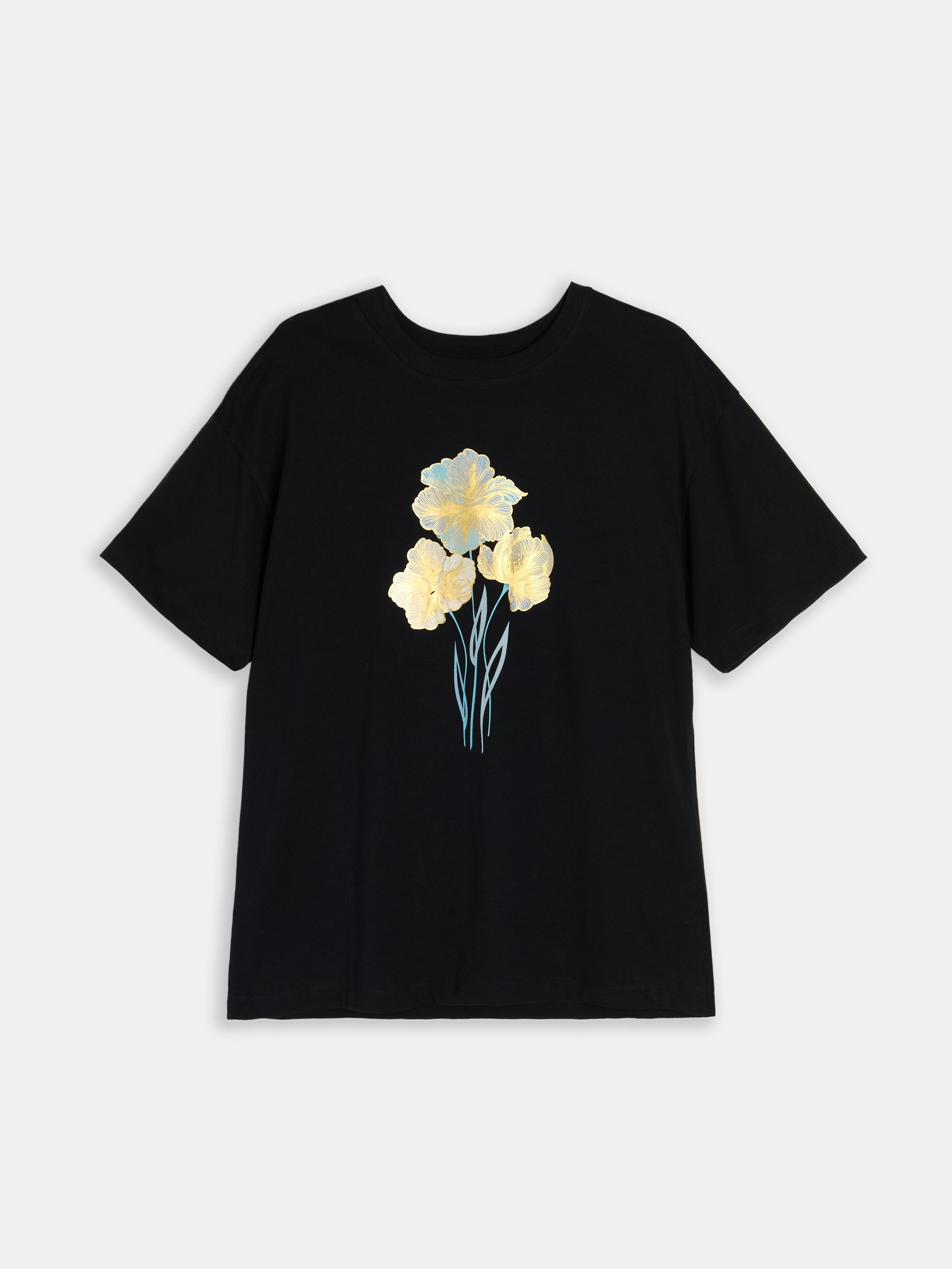 Sinsay - Μπλουζάκι με κοντό μανίκι - μαυρο φωτογραφία