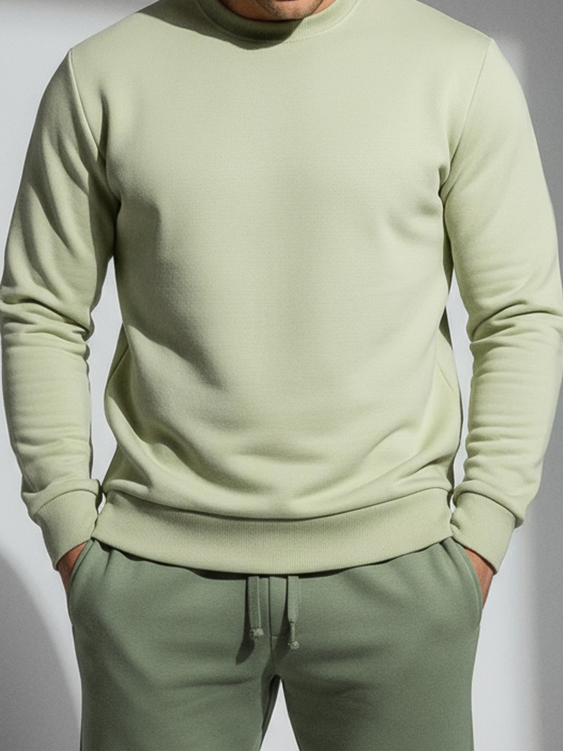 Sinsay - Bluza crewneck z domieszką bawełny - zielony