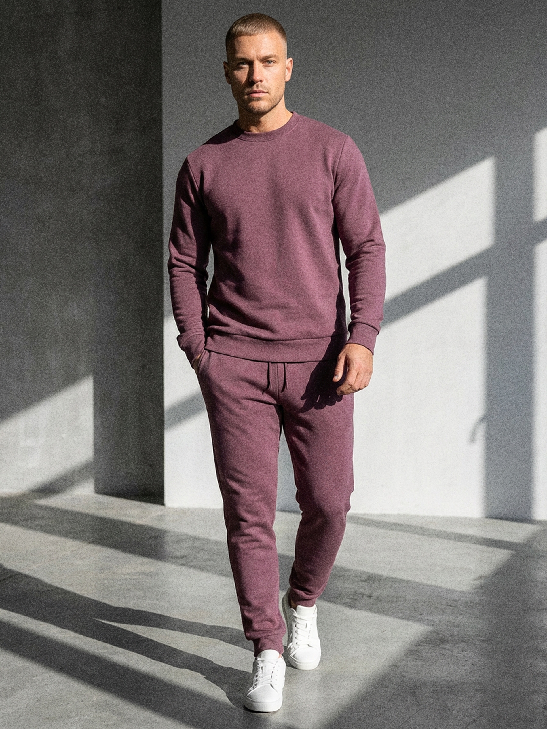 Sinsay - Bluza crewneck z domieszką bawełny - fioletowy