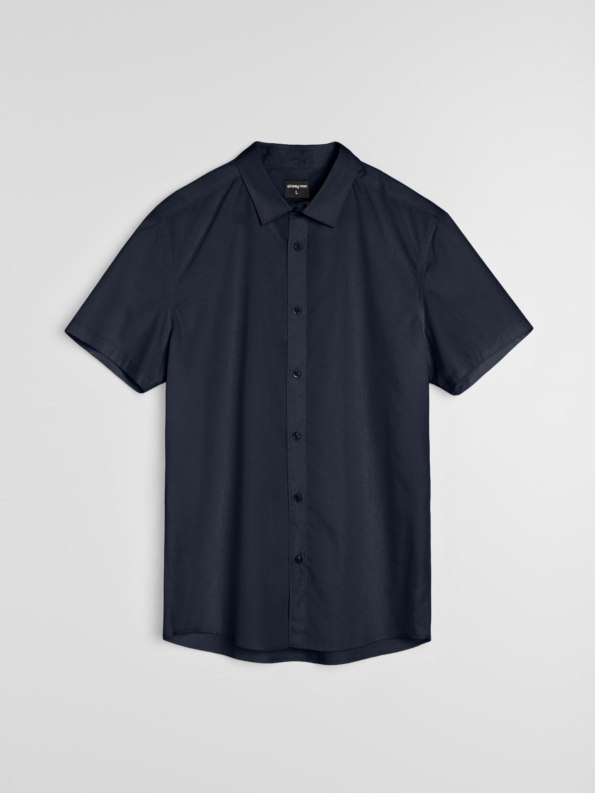 Sinsay - Koszula z krótkim rękawem - granatowy