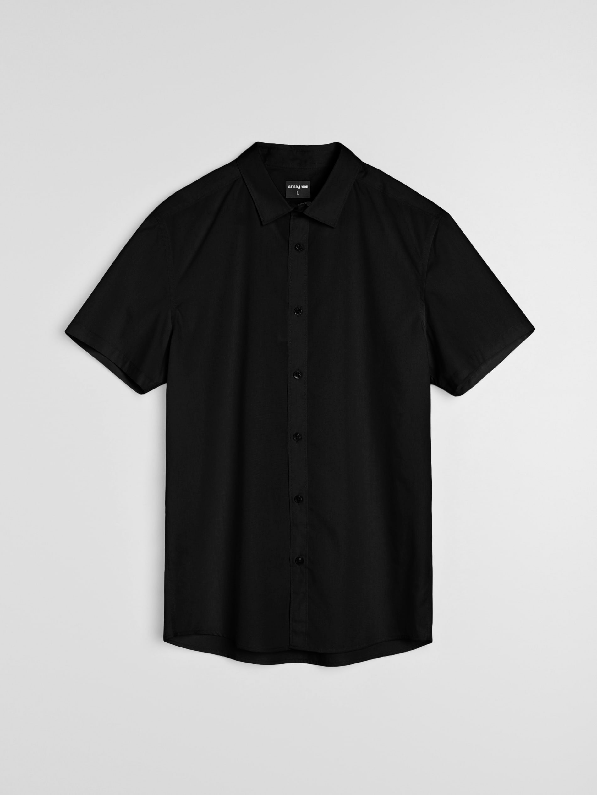 Sinsay - Koszula z krótkim rękawem - czarny