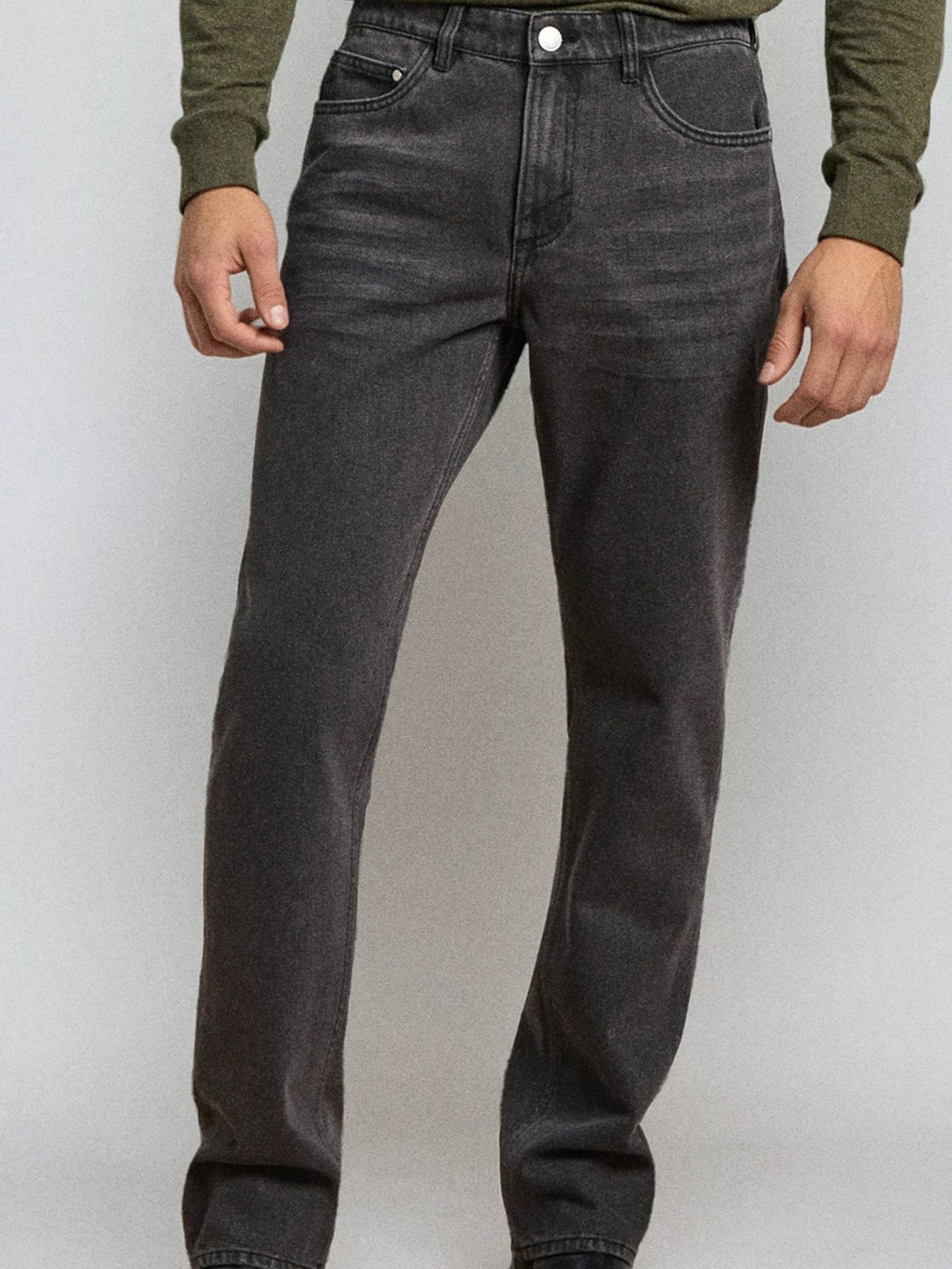 Sinsay - Spodnie jeansowe regular fit - szary