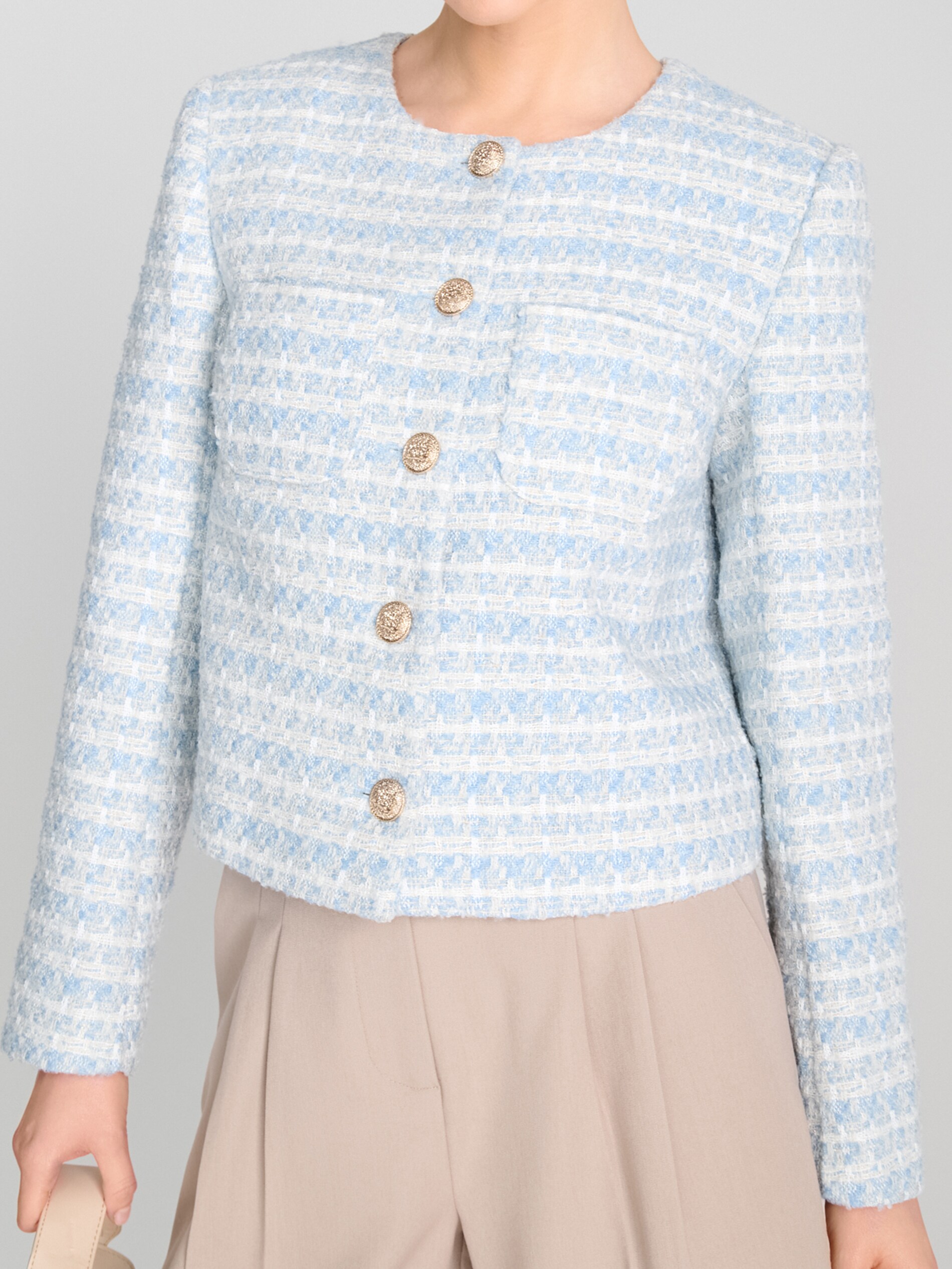 Sinsay - Τουίντ σακάκι - μπλε παλ φωτογραφία