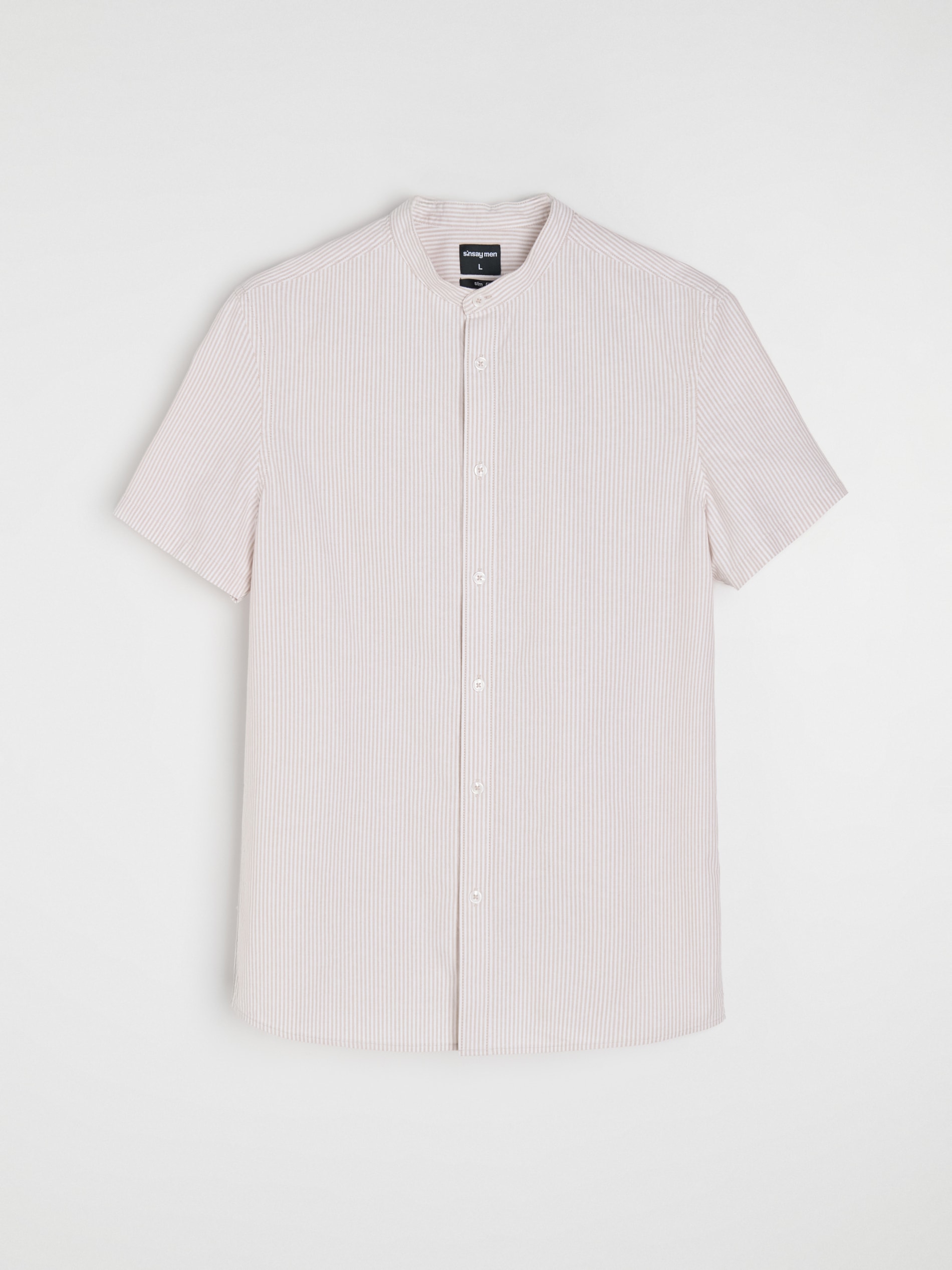 Sinsay - Bawełniana koszula w paski - beżowy