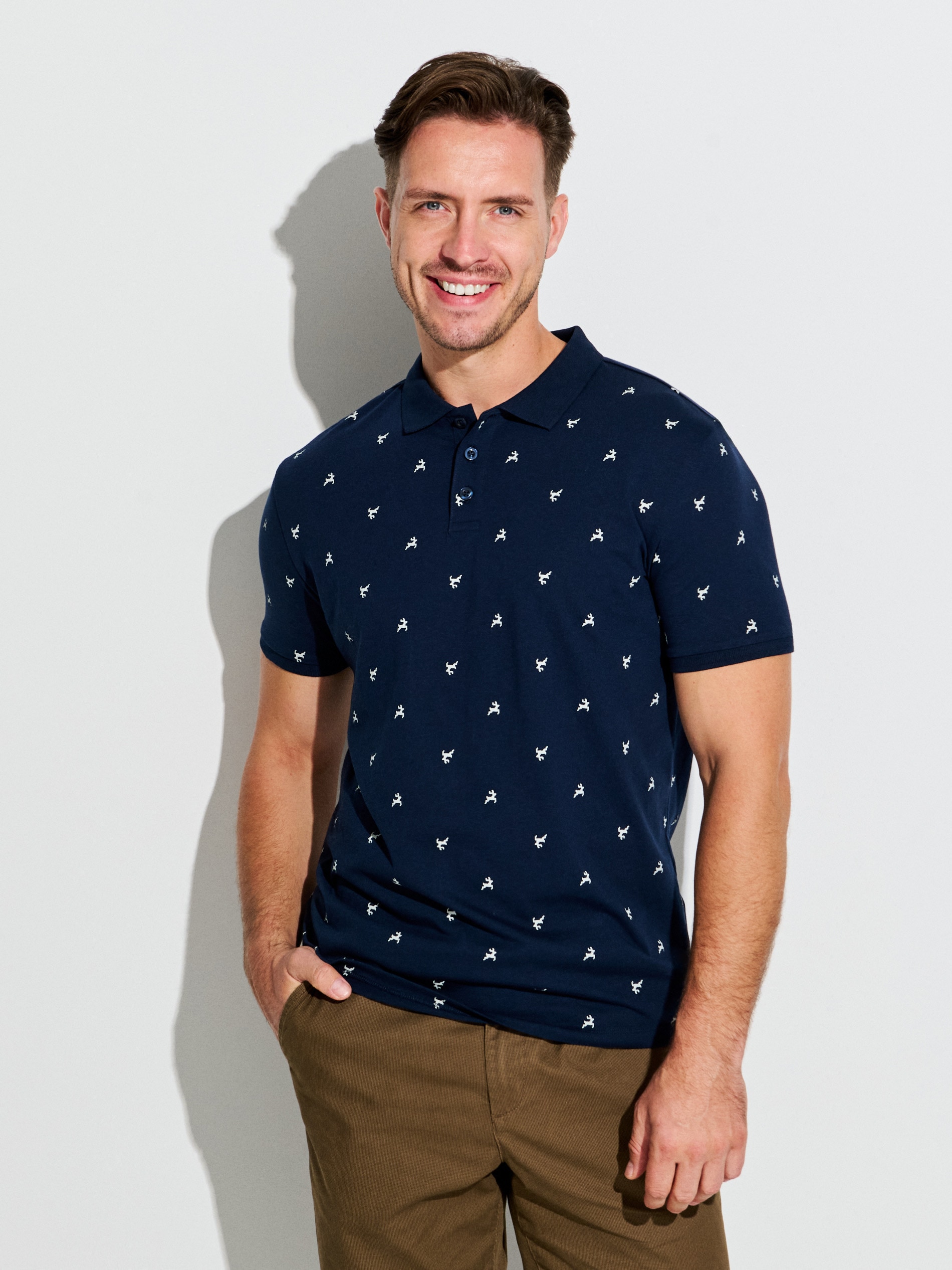 Sinsay - Βαμβακερό μπλουζάκι πόλο - ναυτικο μπλε φωτογραφία