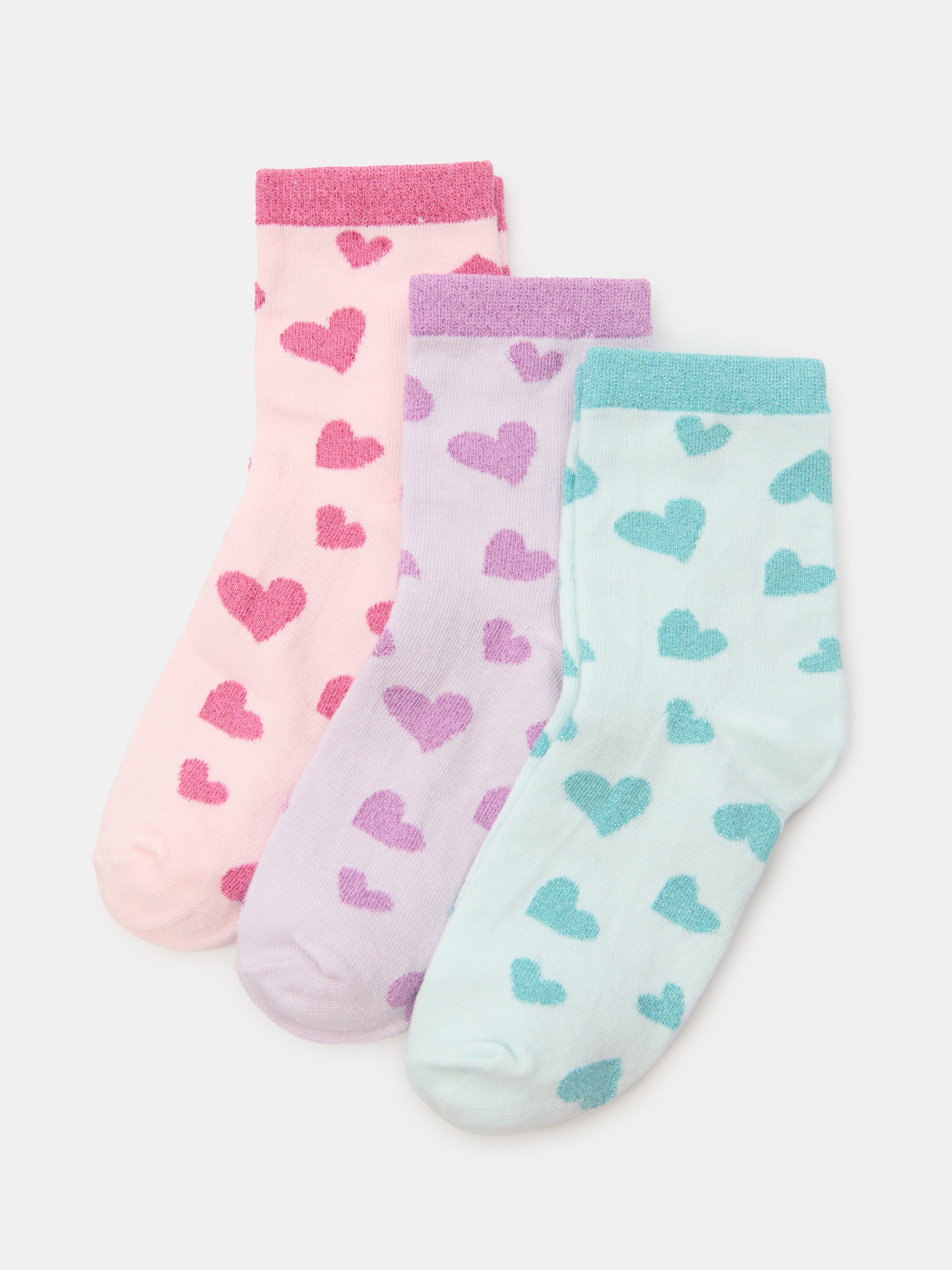 Sinsay - Skarpetki w serca 3 pack - wielobarwny