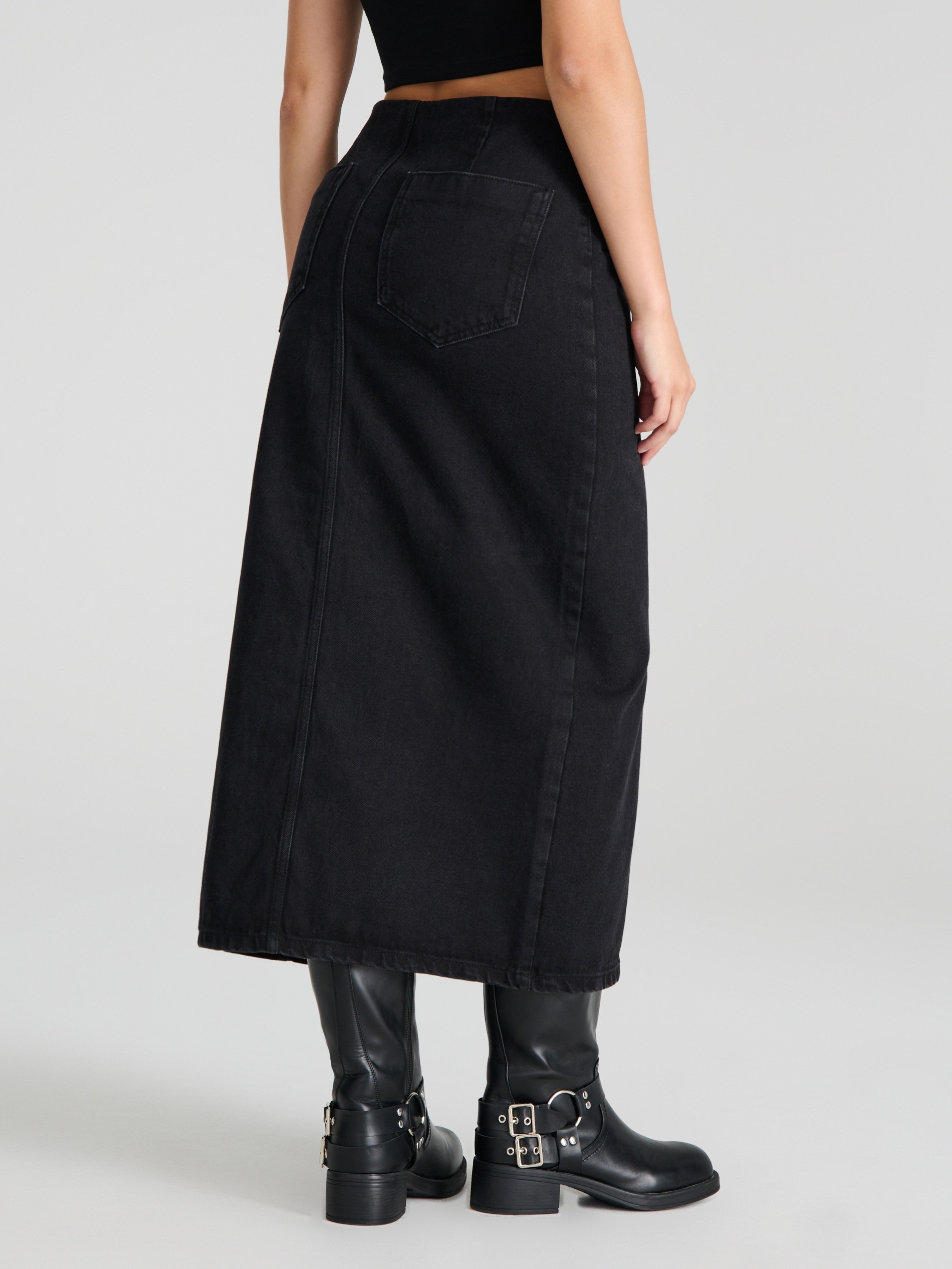 Sinsay - Τζιν φούστα - μαυρο φωτογραφία