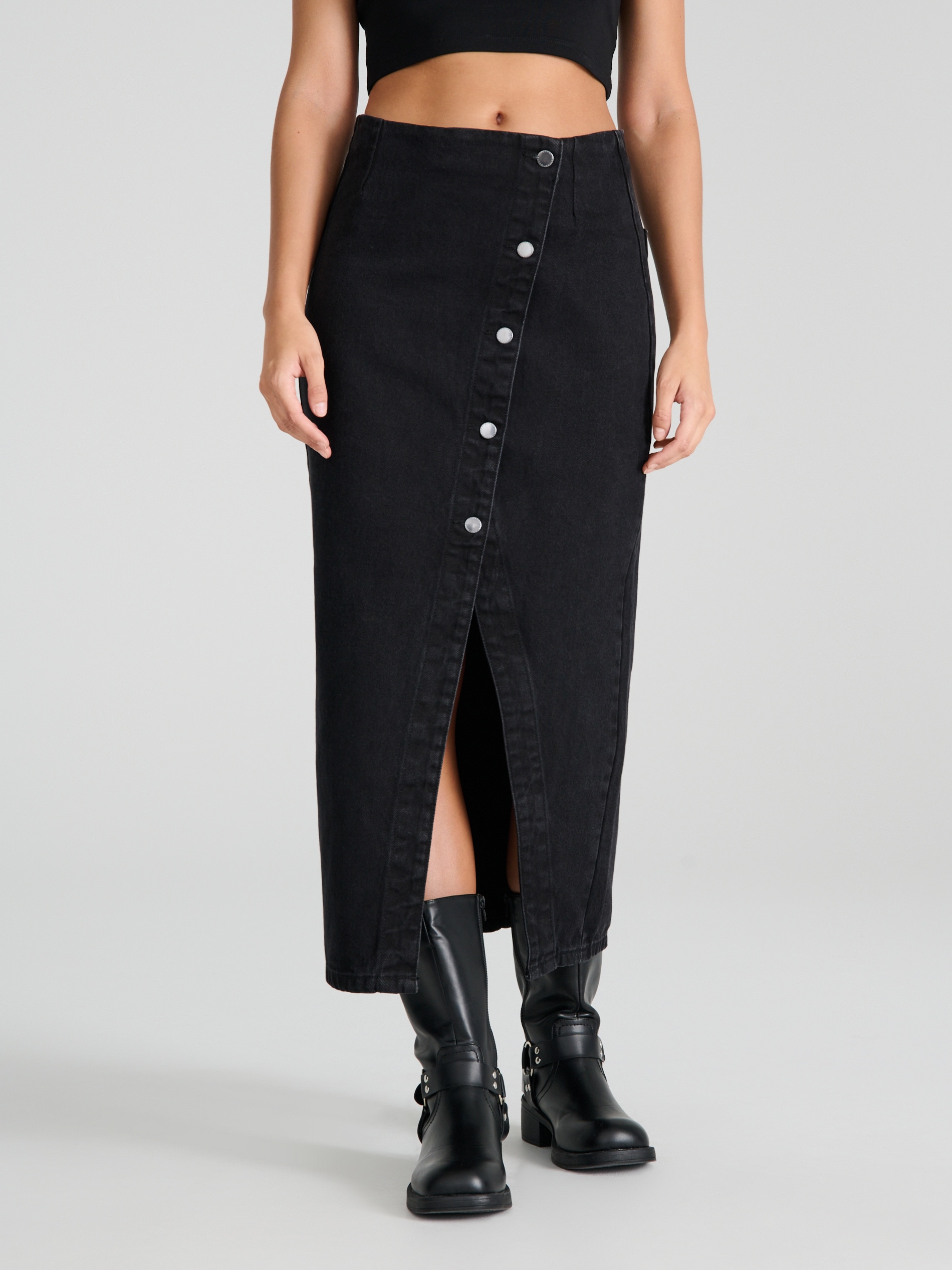 Sinsay - Τζιν φούστα - μαυρο φωτογραφία