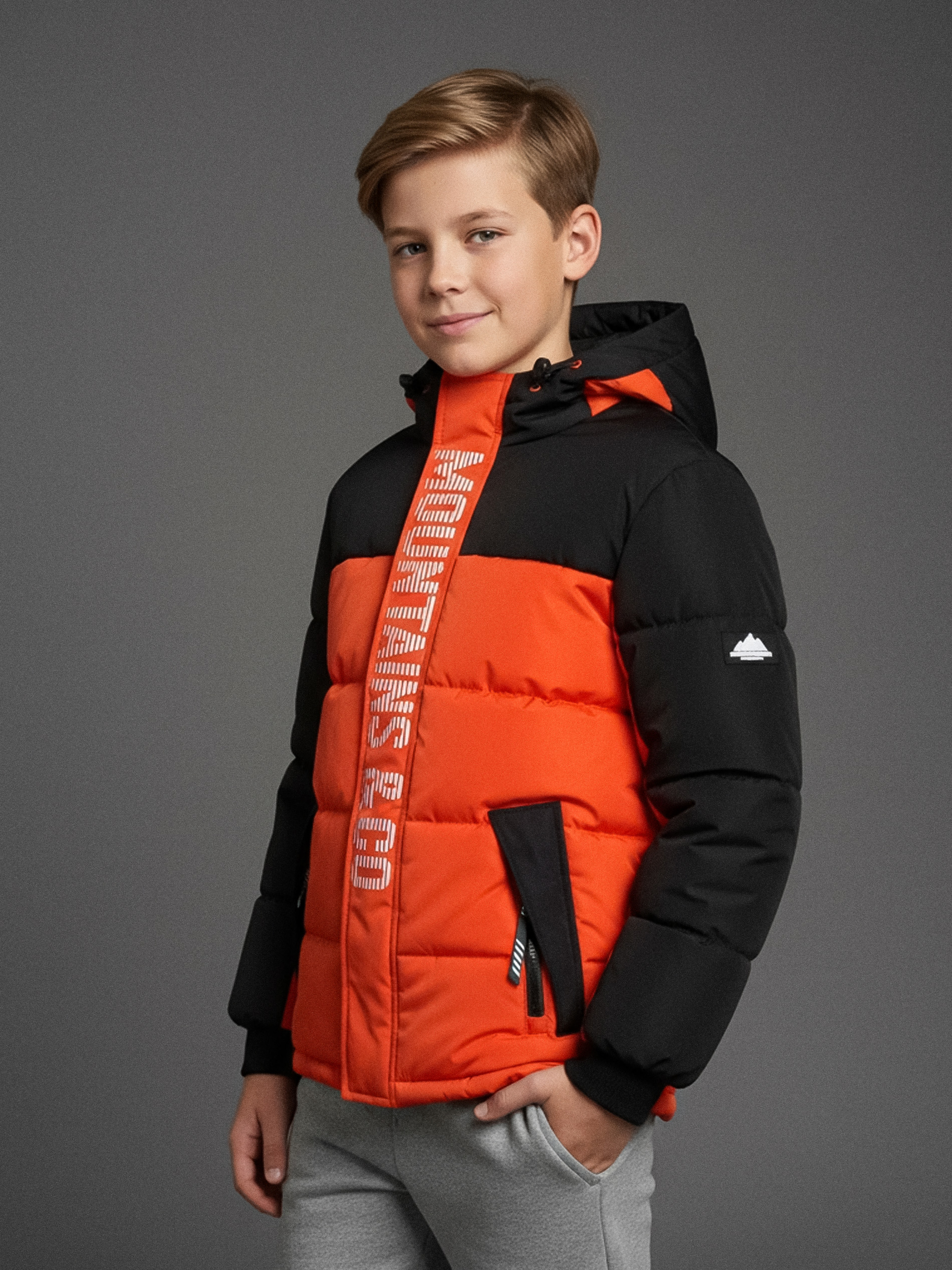 Sinsay - Kurtka ocieplana z kapturem - pomarańczowy