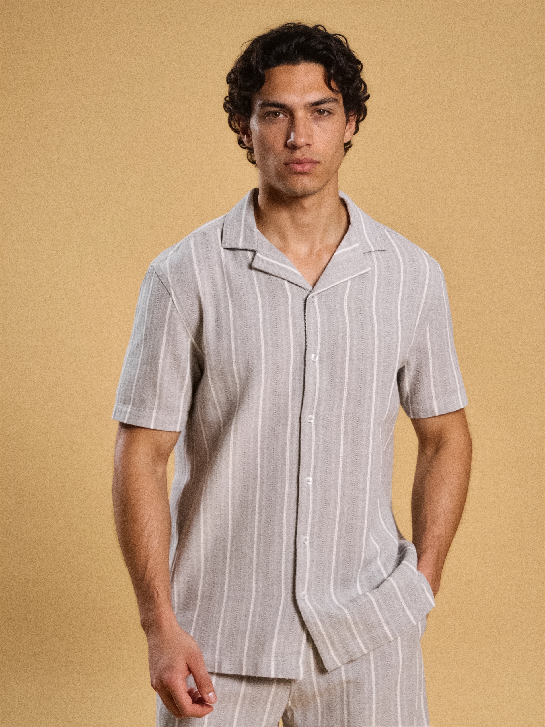 Sinsay - Bawełniana koszula w paski - zielony