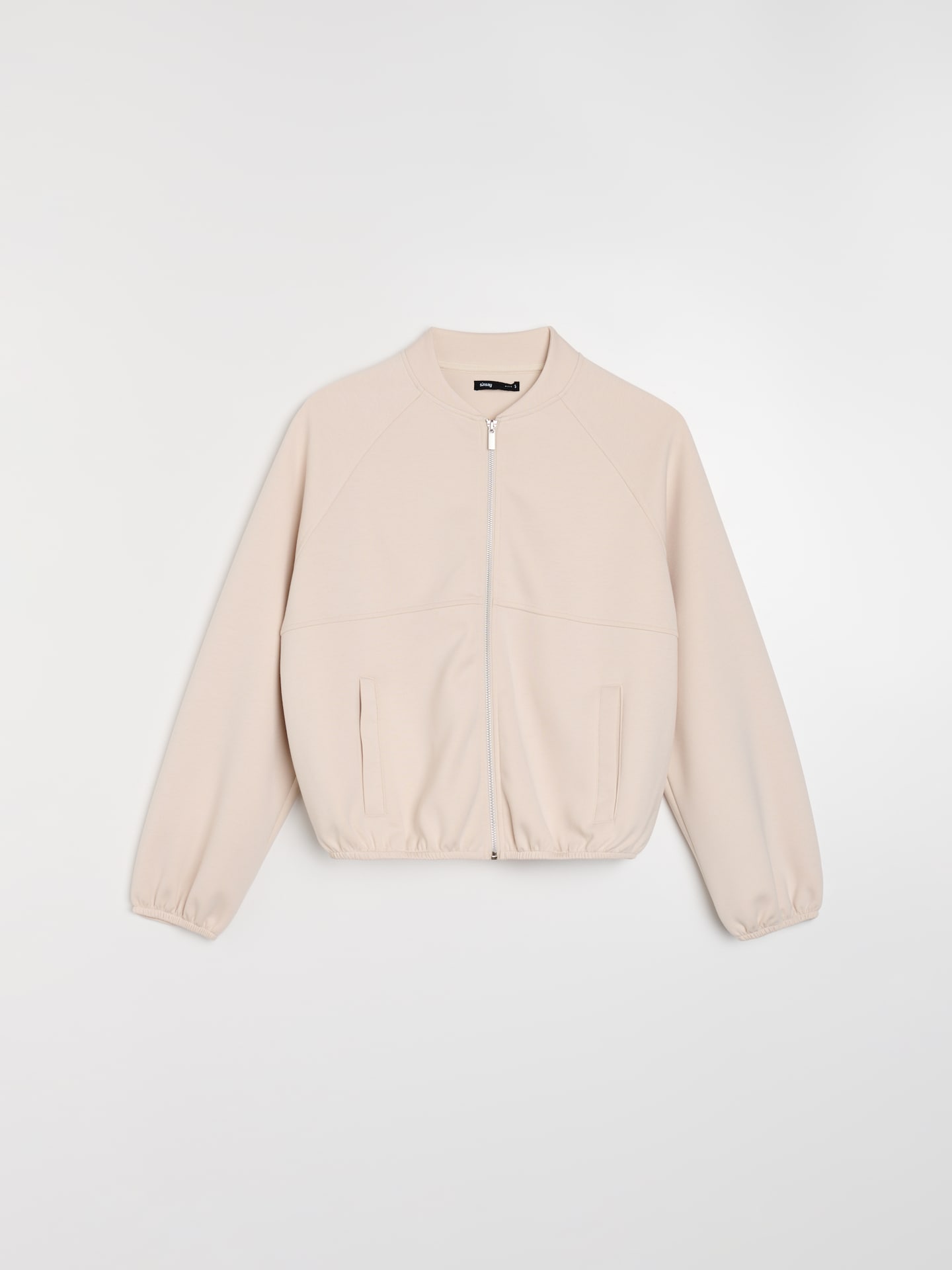 Sinsay - Bluza bomberka z domieszką wiskozy soft touch - beżowy