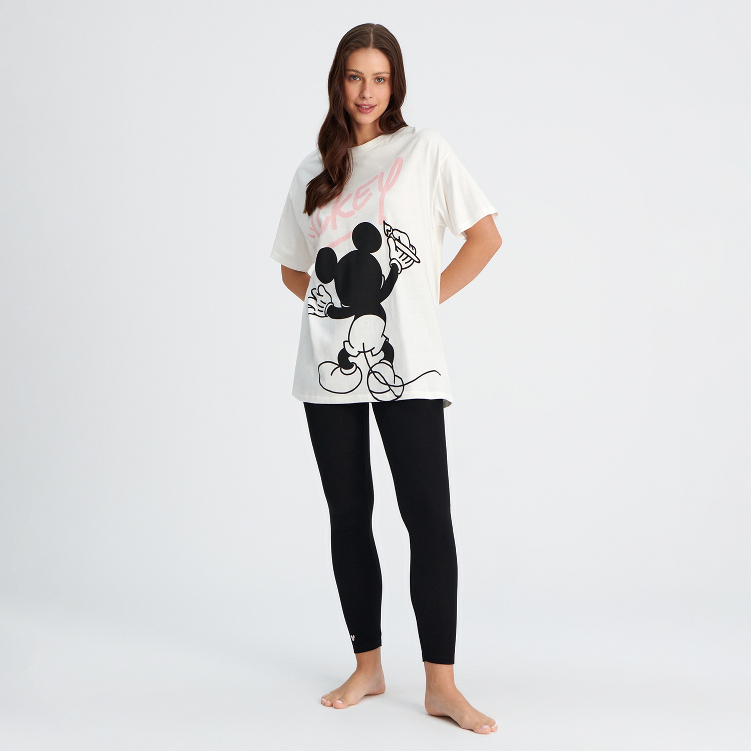Levně Sinsay - Bavlněná pyžamová souprava Mickey Mouse - Krémová
