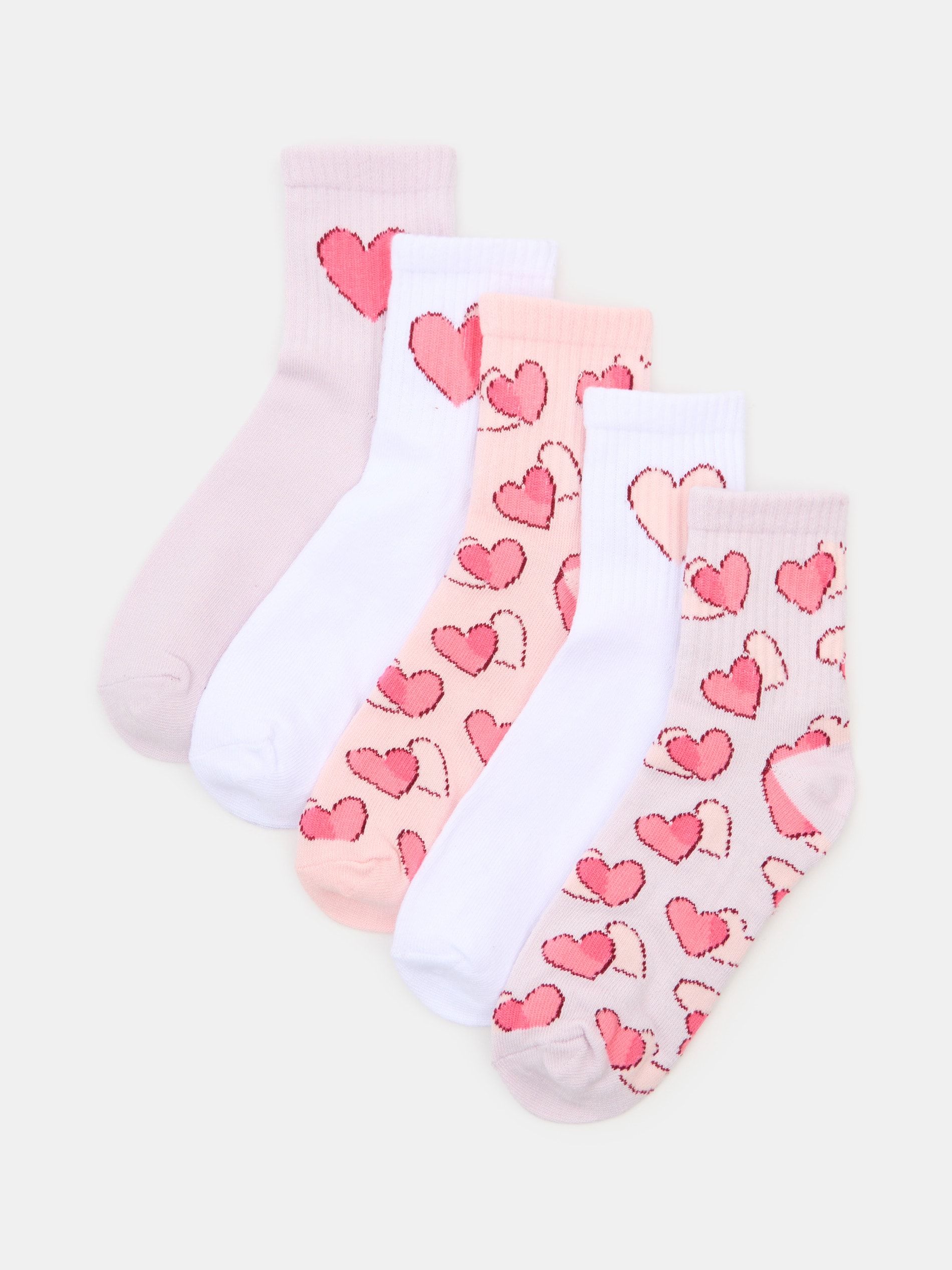 Sinsay - Prążkowane skarpetki 5 pack - fioletowy