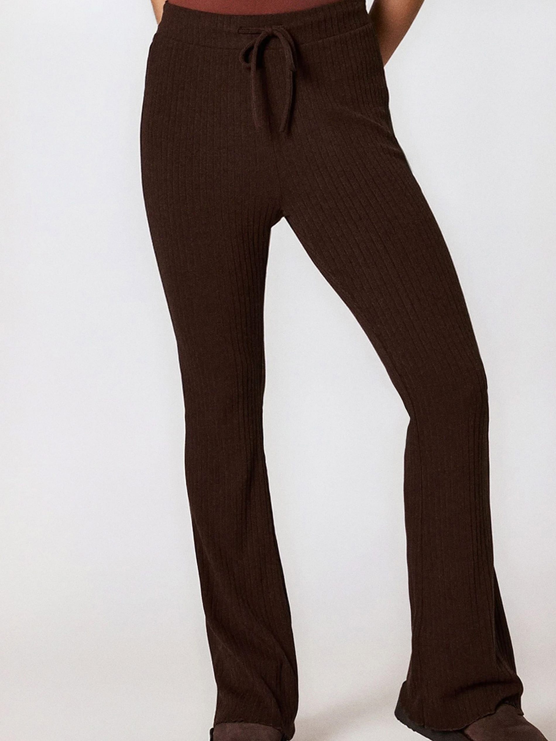 Sinsay - Παντελόνι με καμπάνα - σκουρο καφέ φωτογραφία