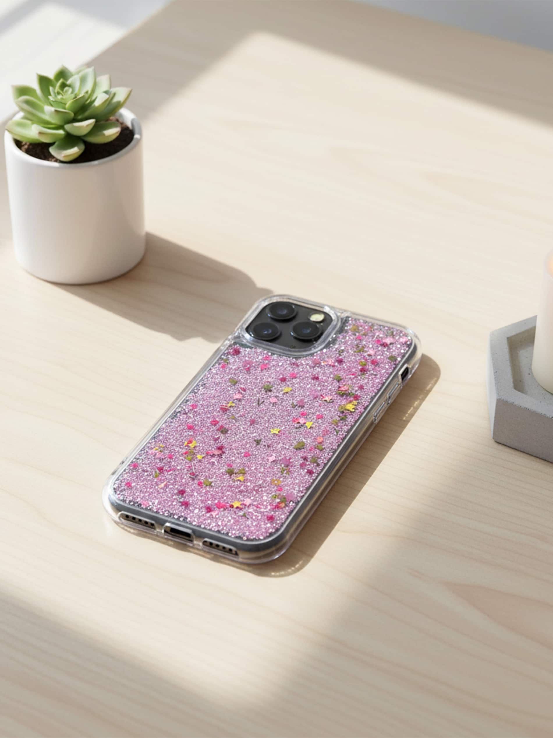 Etui na iPhone 13/14, 15 z brokatem