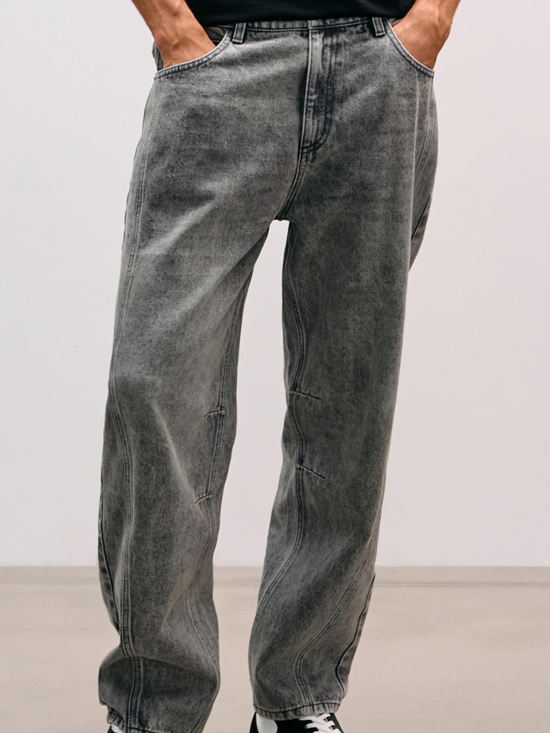 Sinsay - Jeansy barrel leg - szary