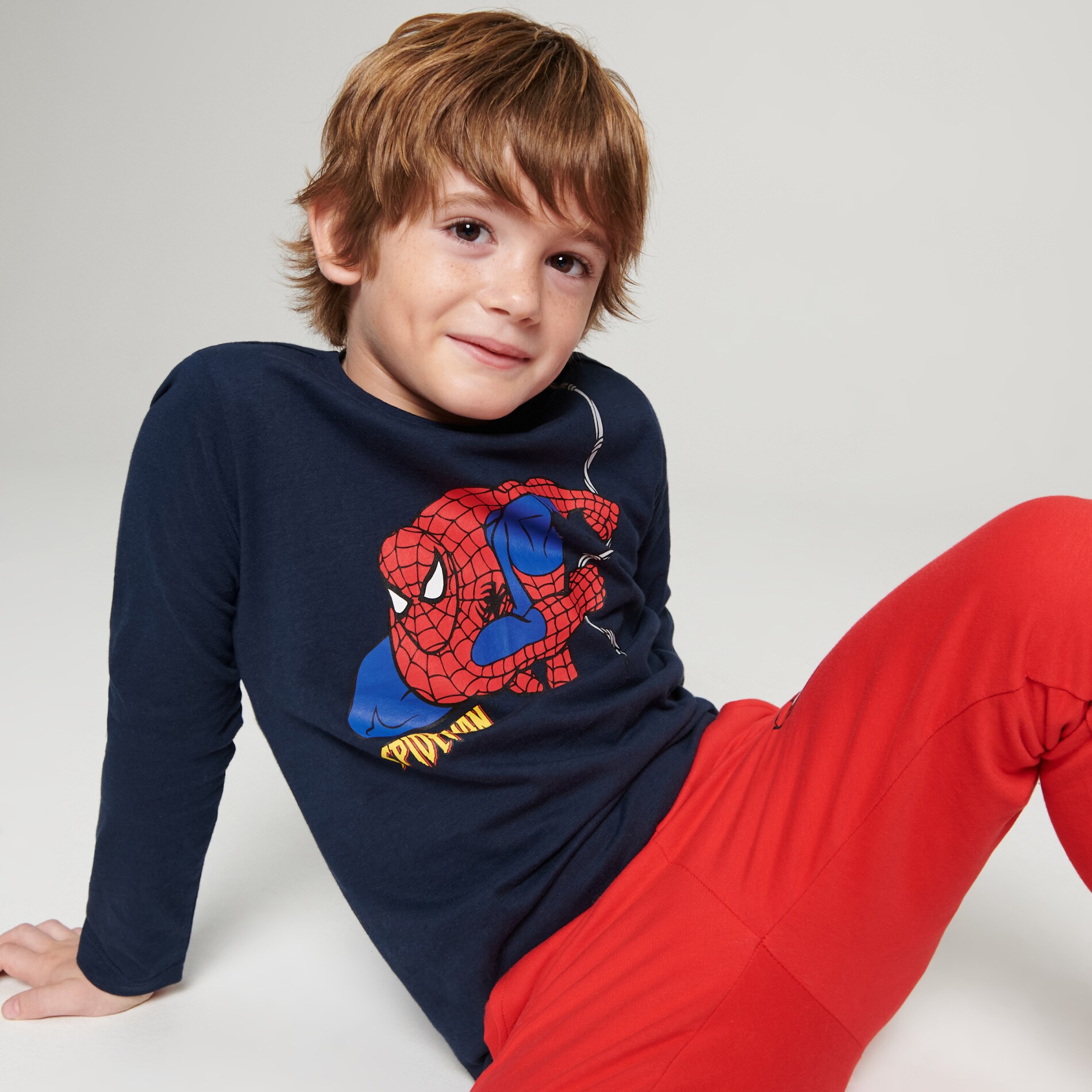 Sinsay - Tricou Spider-Man, cu mânecă lungă - Bleumarin
