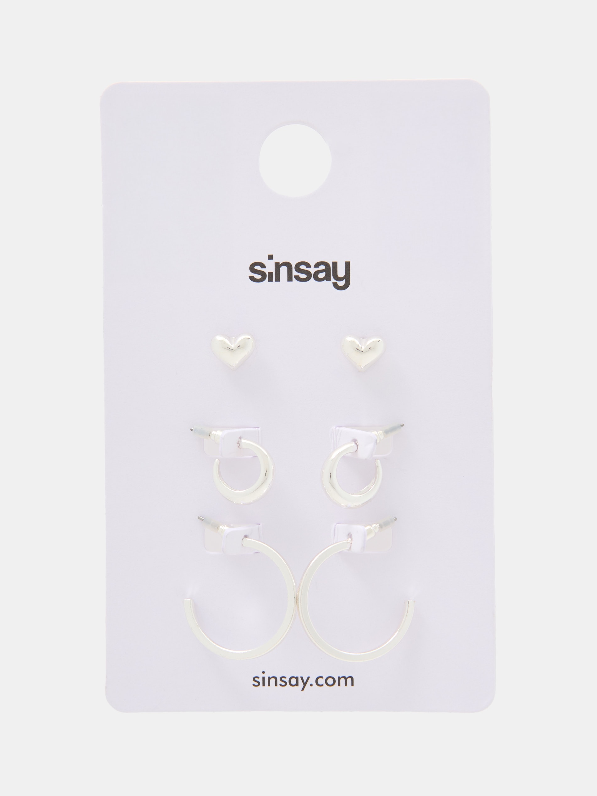 Sinsay - Σετ με 3 σκουλαρίκια - ασημι φωτογραφία