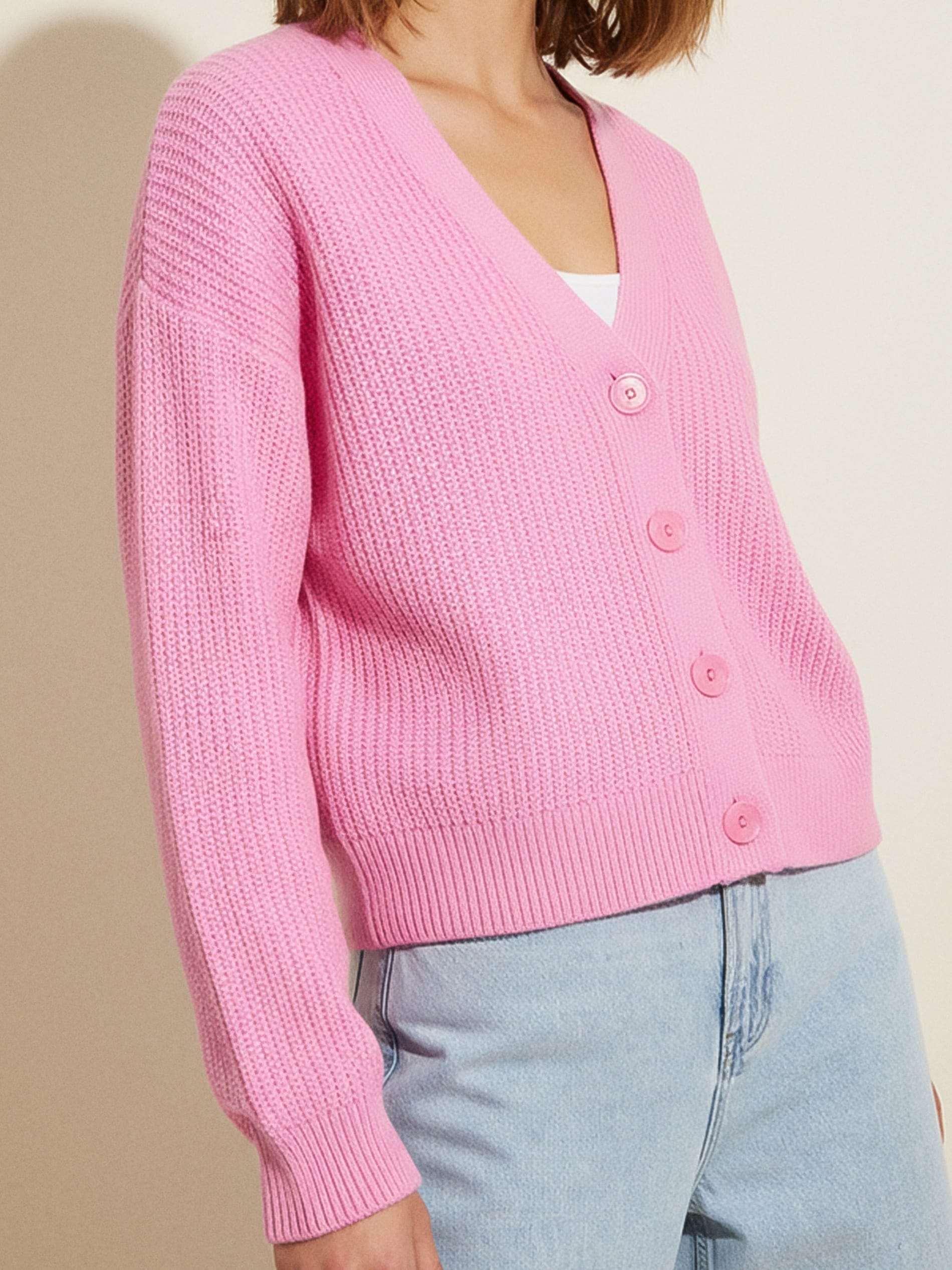 Sinsay - Kardigan basic - różowy